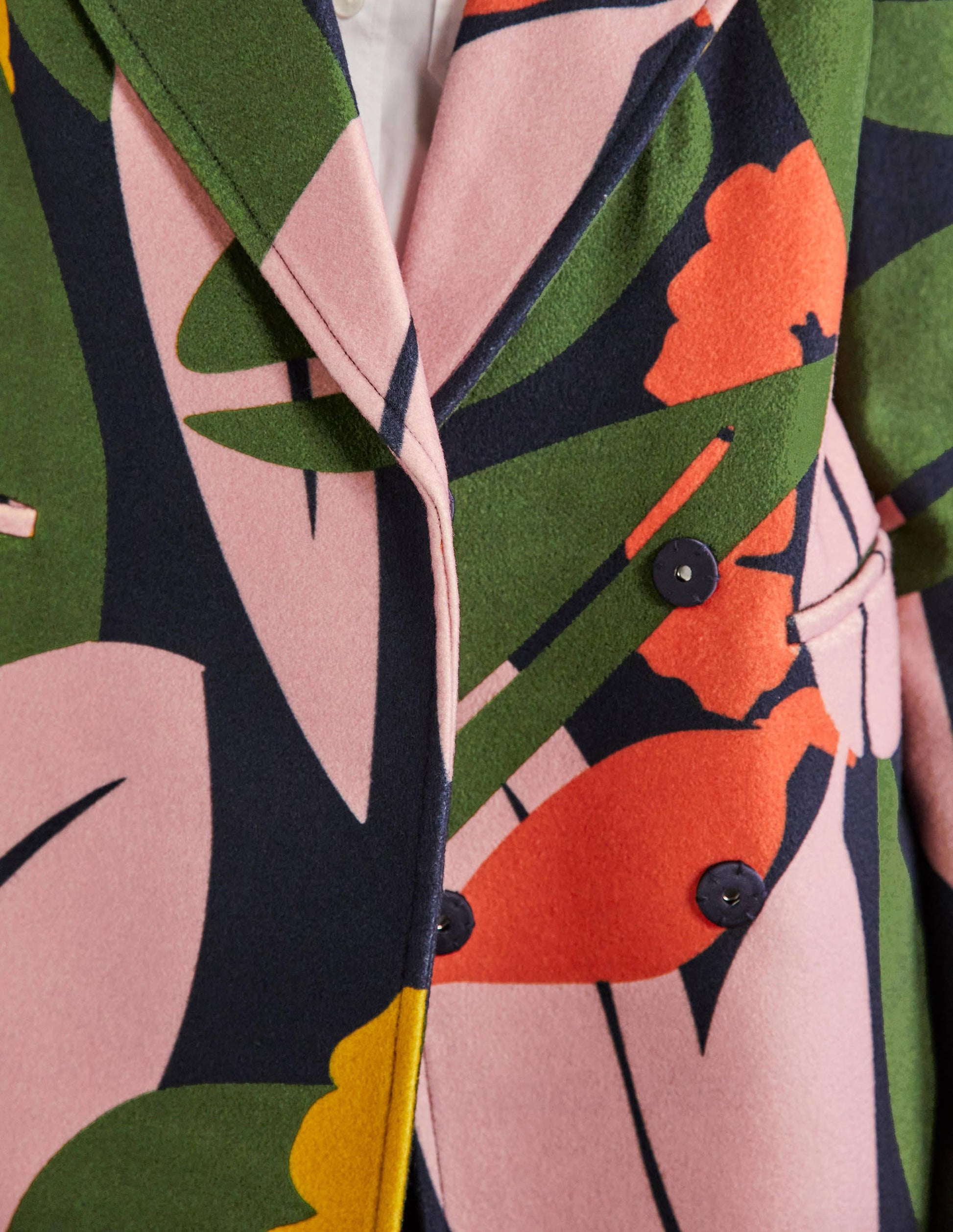 Constance Printed Wool Coat-French Navy, Abstract Bloom-2