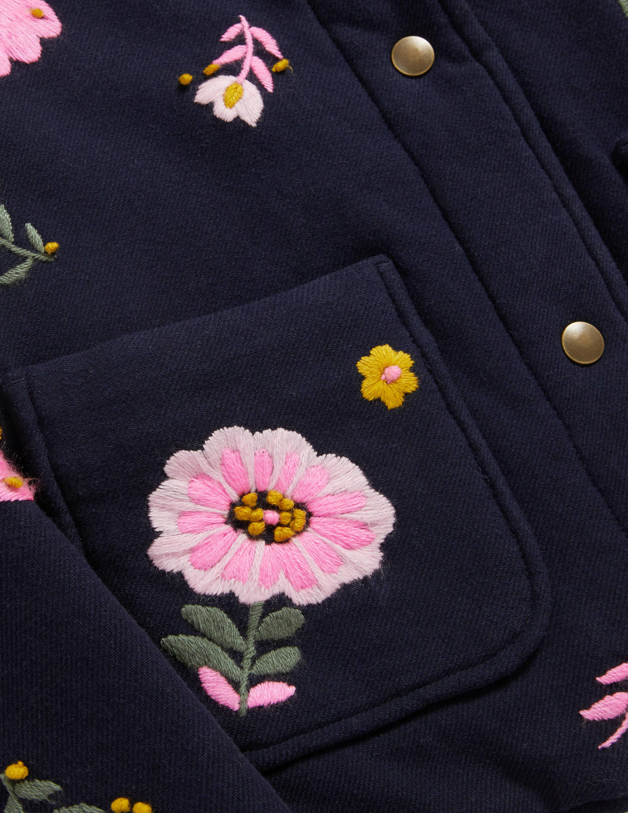 Veste Clara brodée-Bleu marine, fleur brodée - Image 6