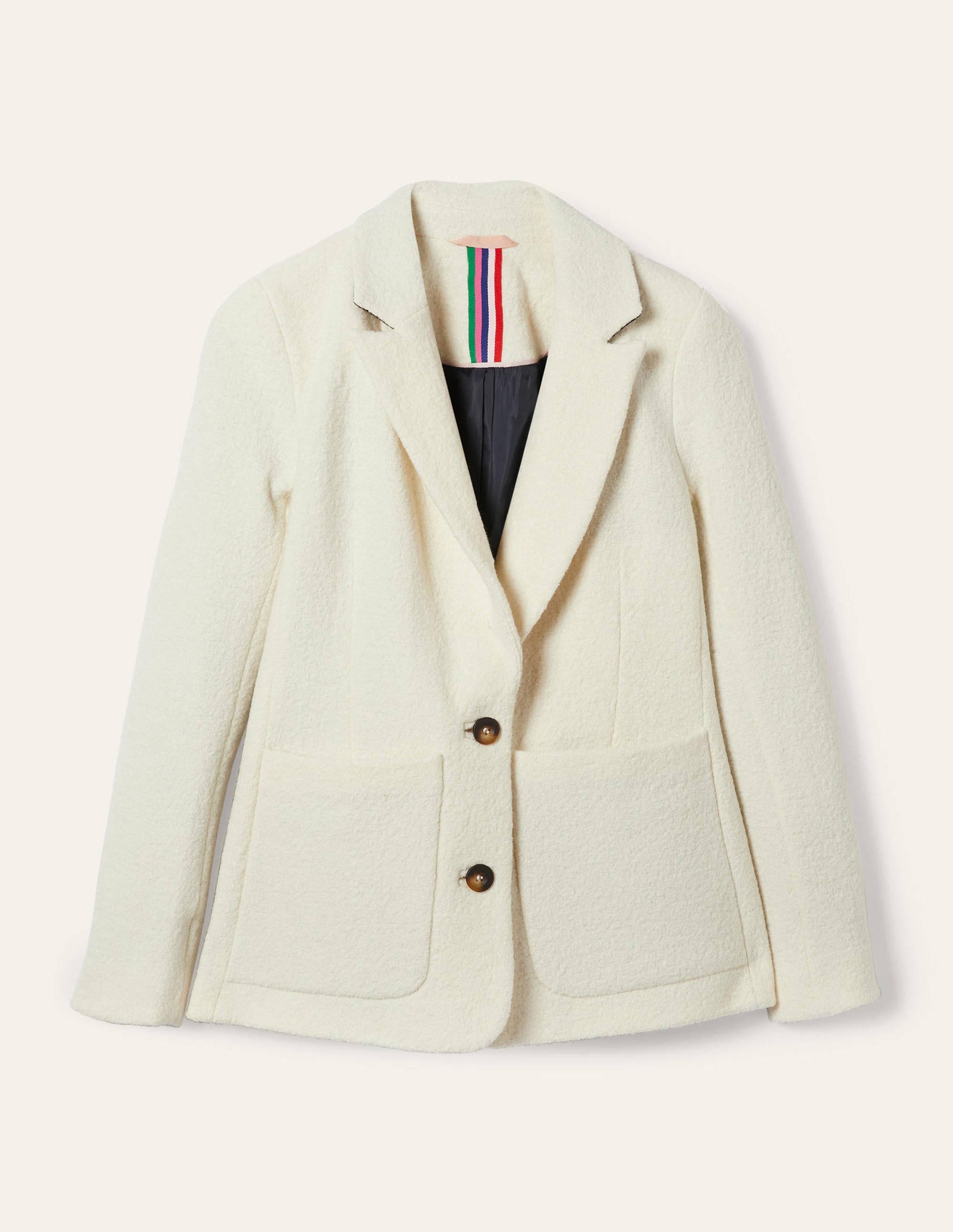 Bella Textured Wool Blazer-Ivory-6