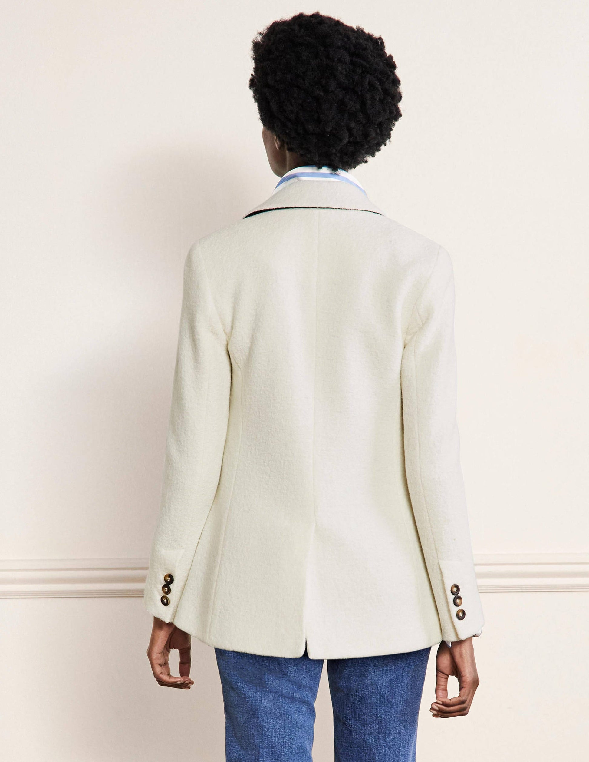 Bella Textured Wool Blazer-Ivory-3