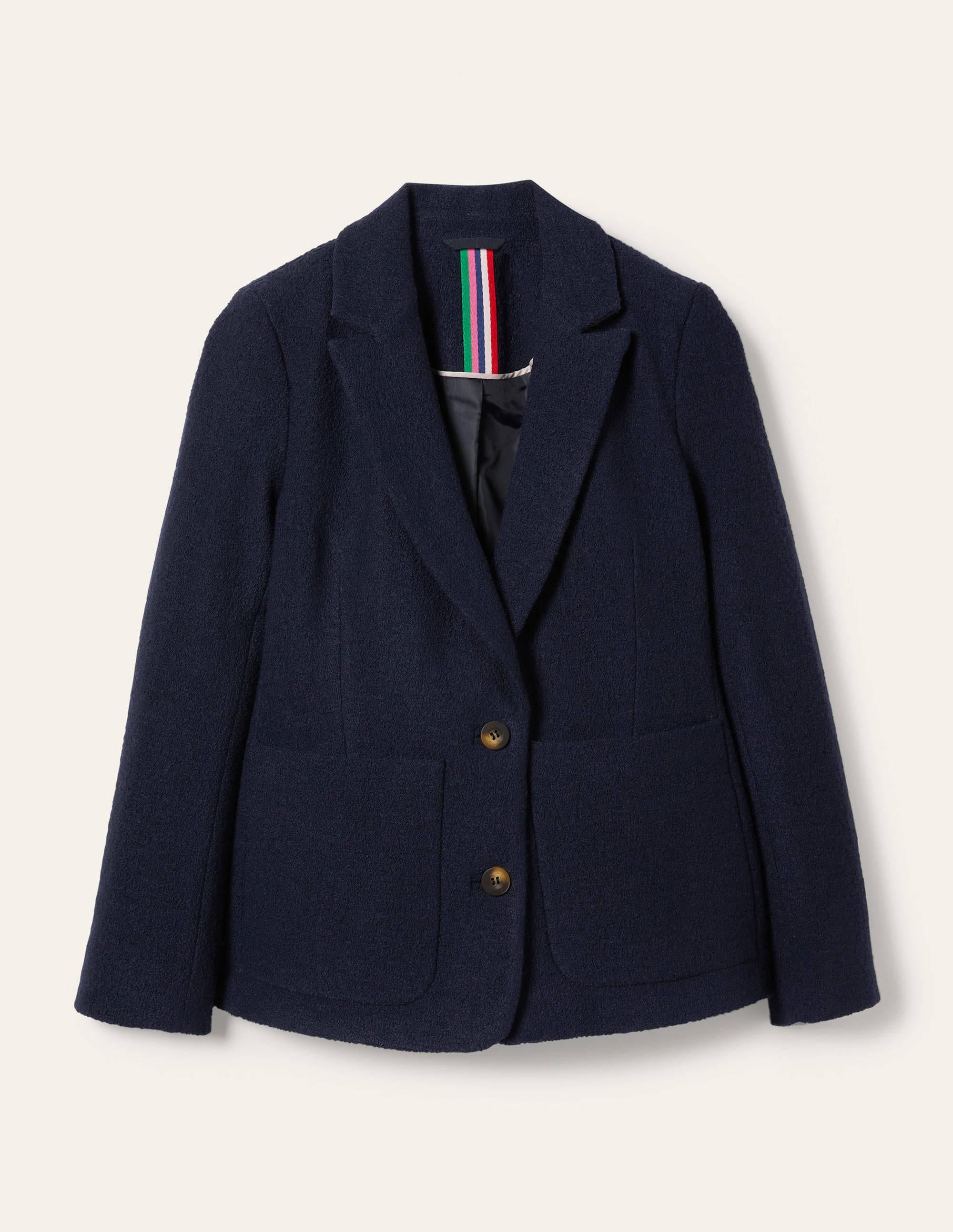 Bella Textured Wool Blazer-Navy - Image 7