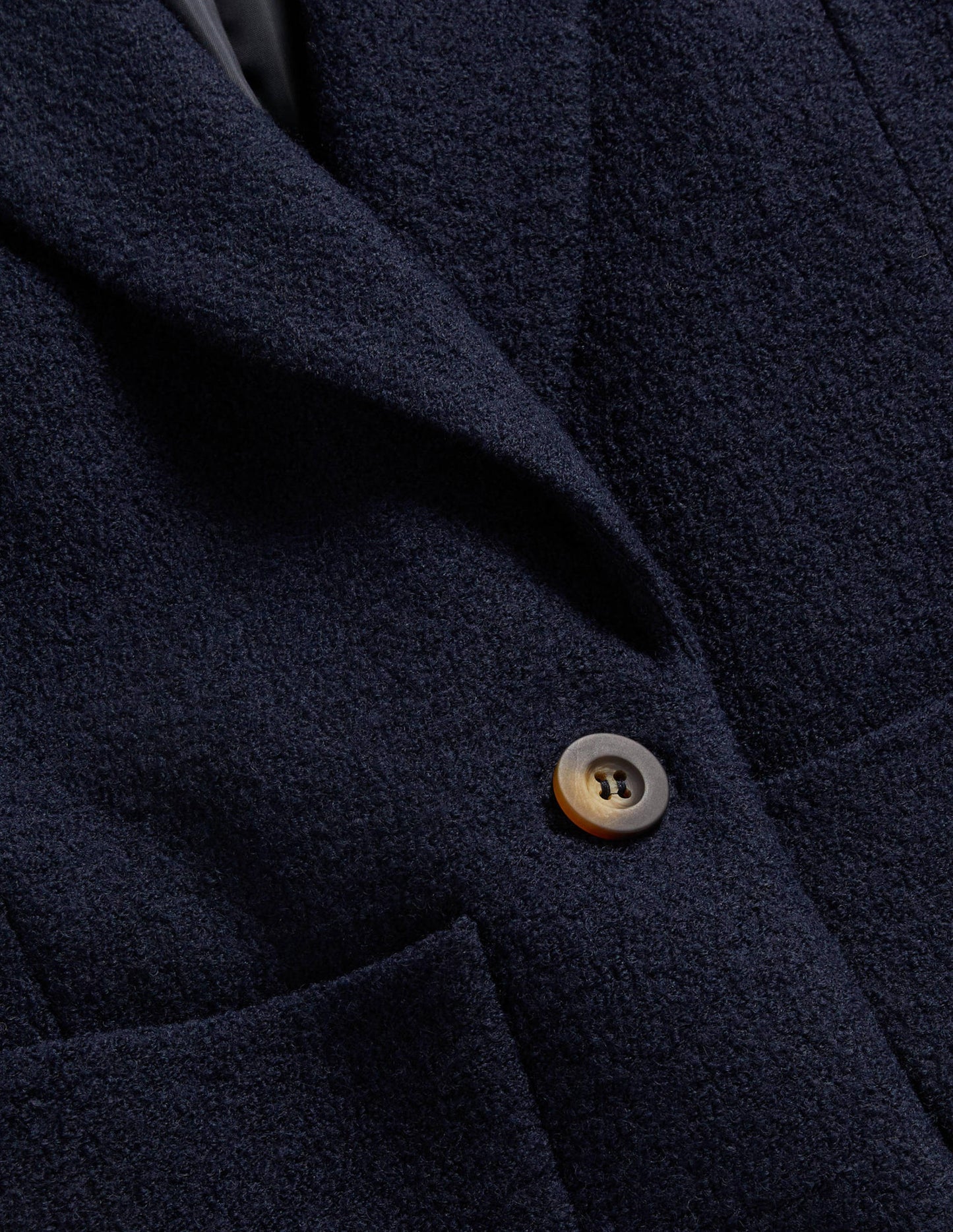 Bella Textured Wool Blazer-Navy