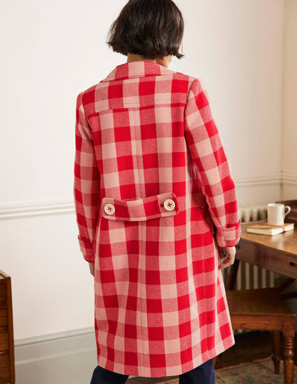 Bonnie Gingham Buttoned Coat-Pink/Red Gingham-3