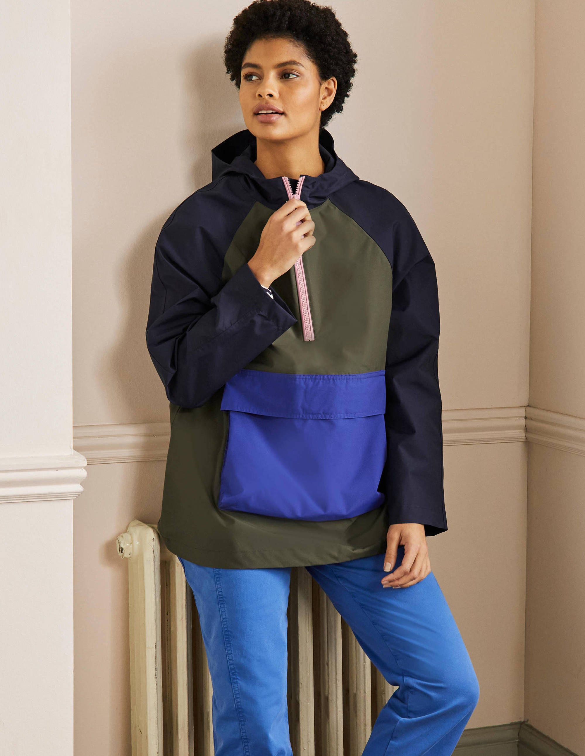 Belle Packaway Anorak-Navy/Khaki - Image 4