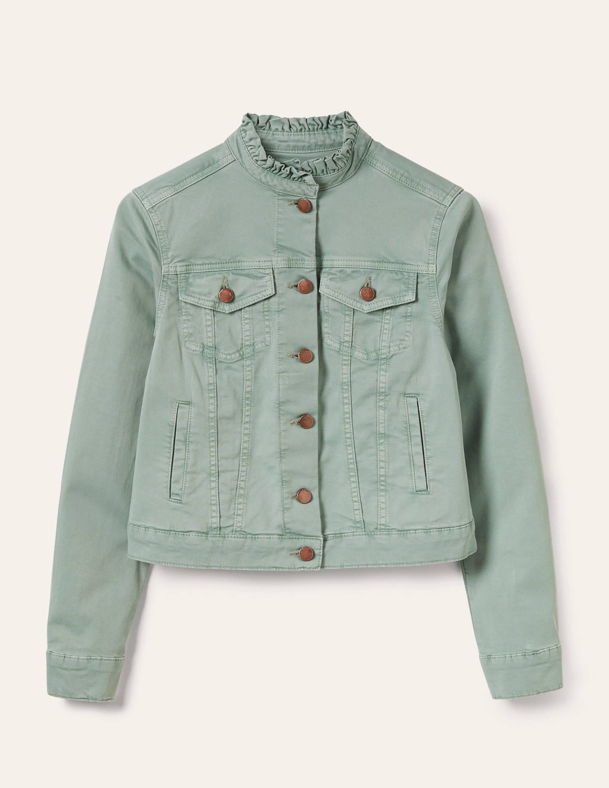 Veste Carla à col volanté-Vert iceberg - Image 5
