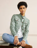Veste Carla à col volanté-Vert iceberg