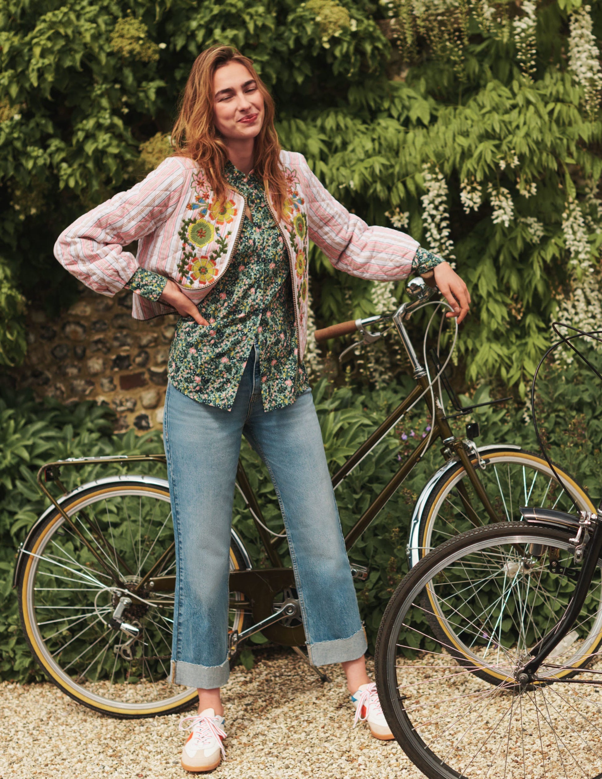 Embroidered Cropped Jacket-Almond/Alder Embroidered-6