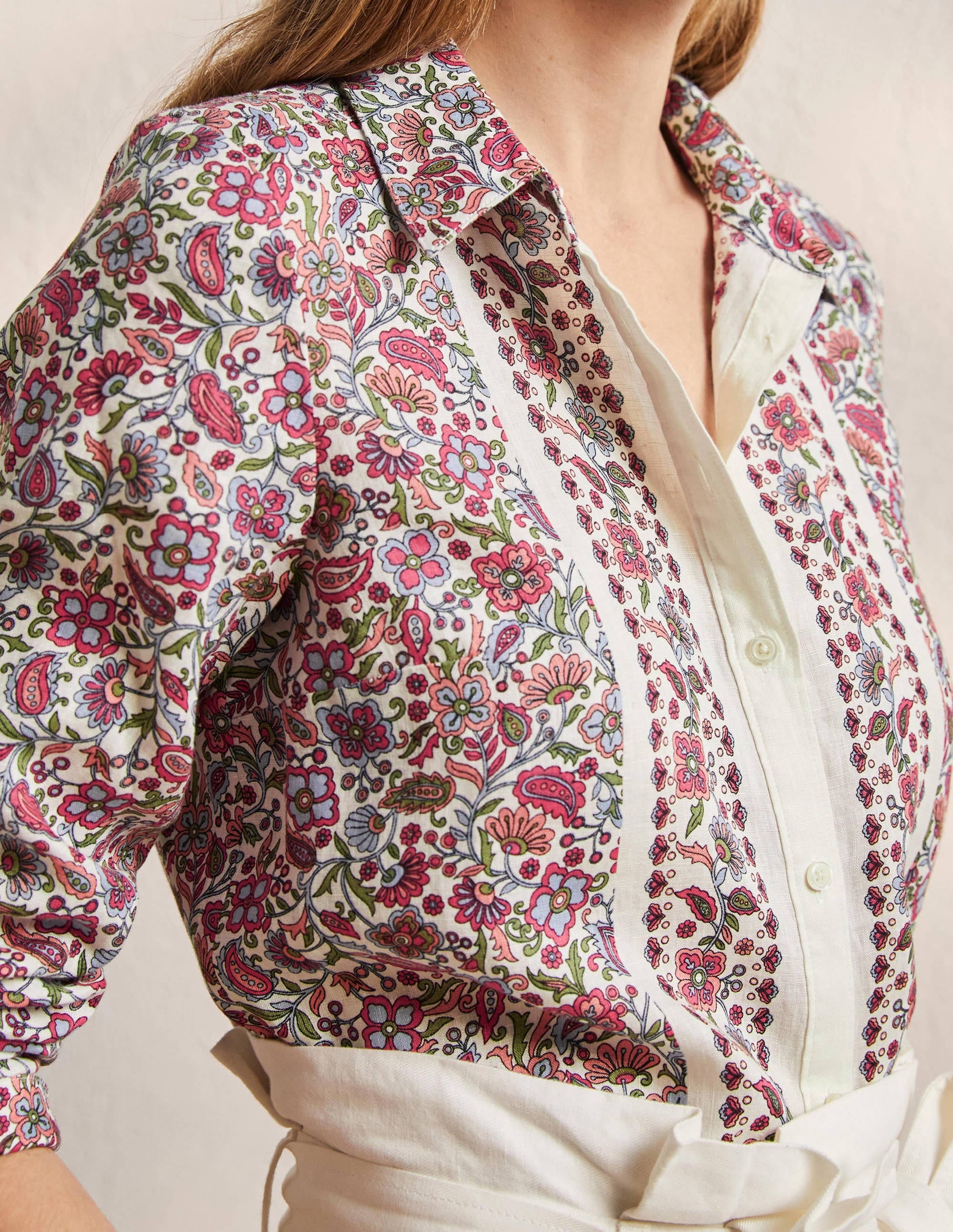Linen Shirt-Ivory, Oriental Paradise - Image 2