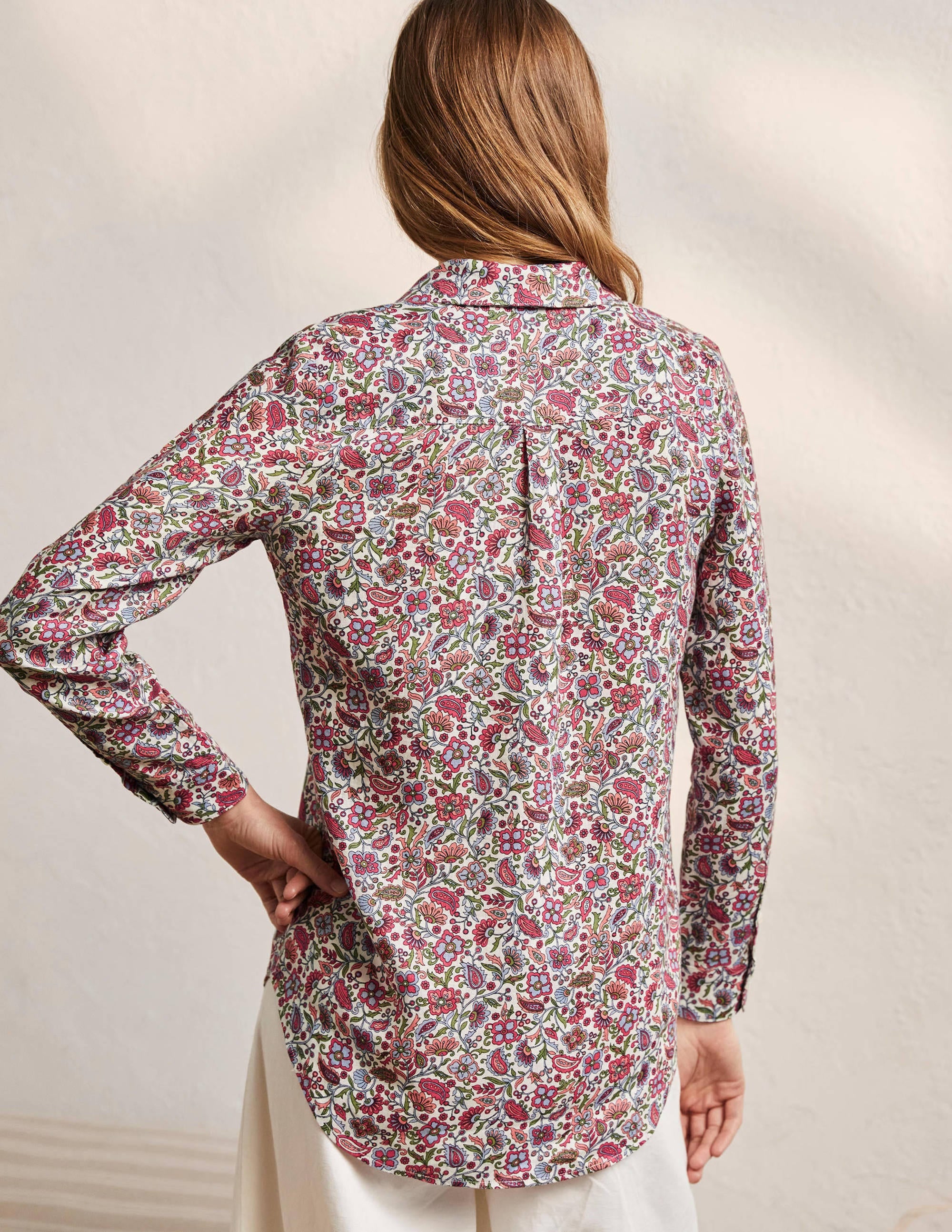 Linen Shirt-Ivory, Oriental Paradise - Image 3