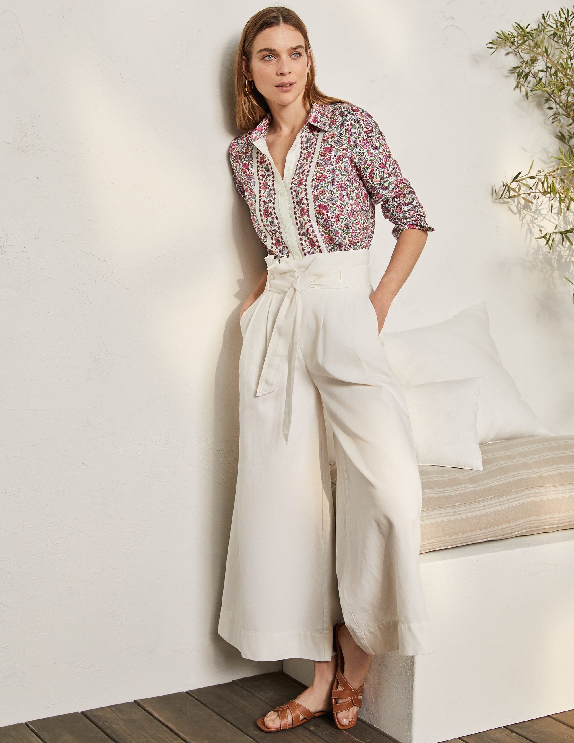Linen Shirt-Ivory, Oriental Paradise - Image 4