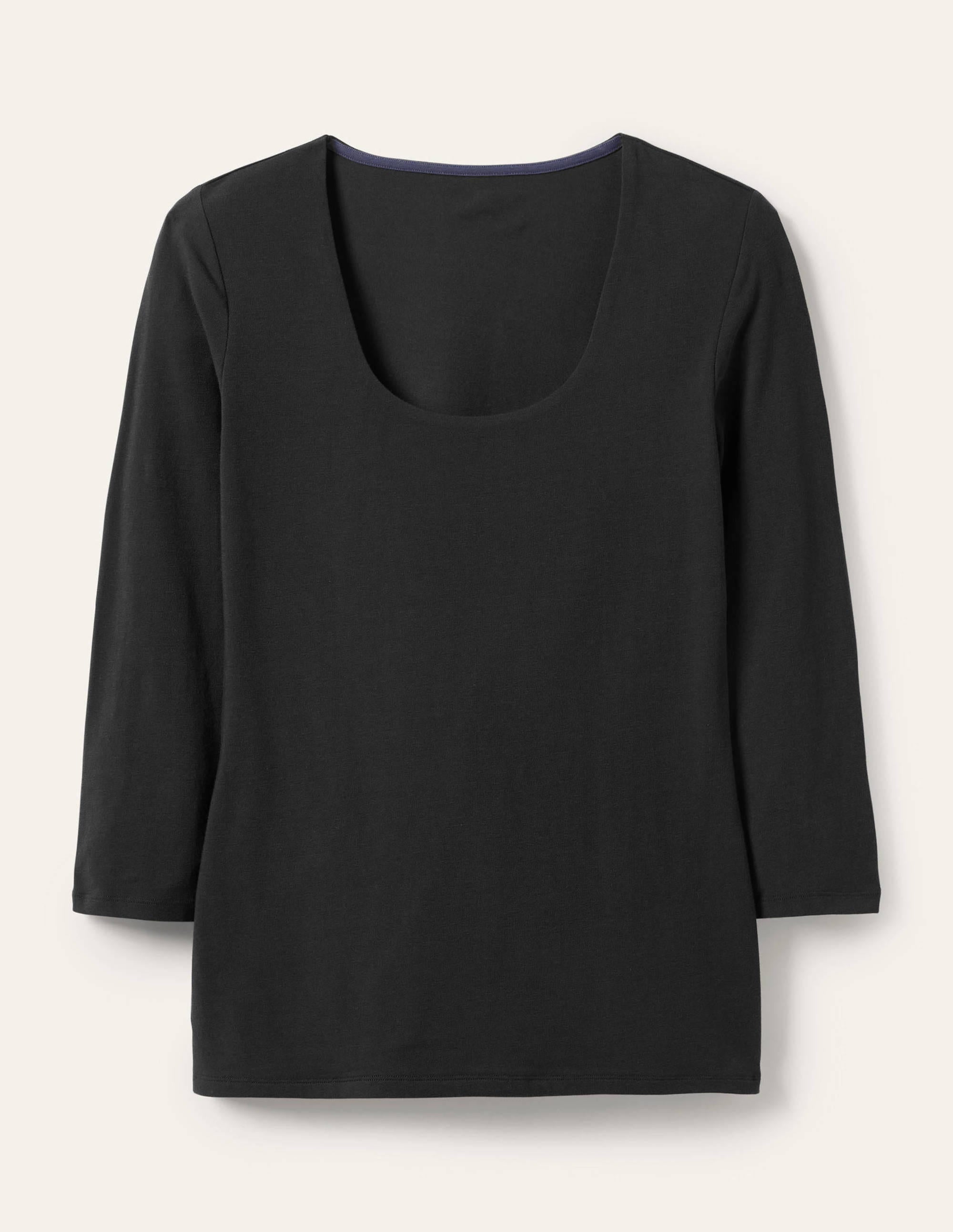 T-shirt à double épaisseur sur le devant-Noir - Image 6