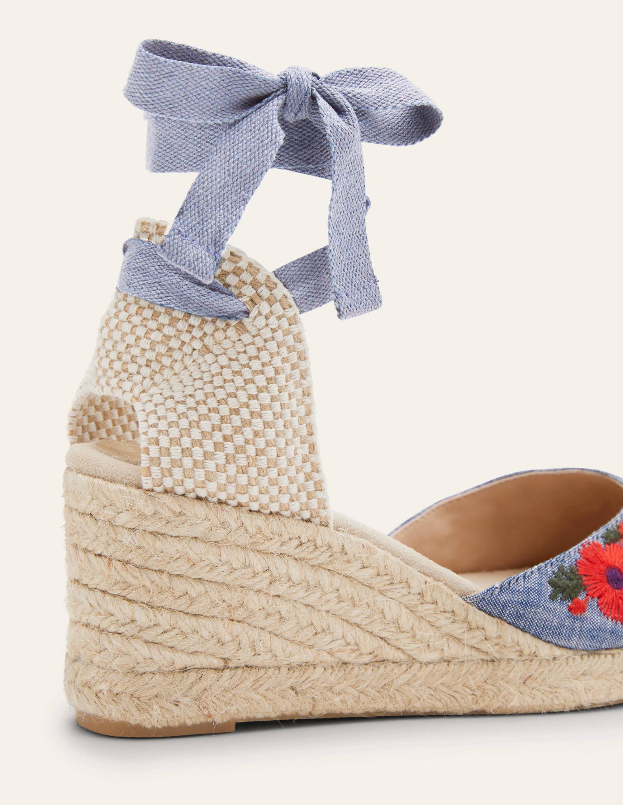 Espadrilles compensées Cassie-Broderie chambray - Image 4