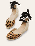 Espadrilles compensées Cassie-Motif léopard neutre