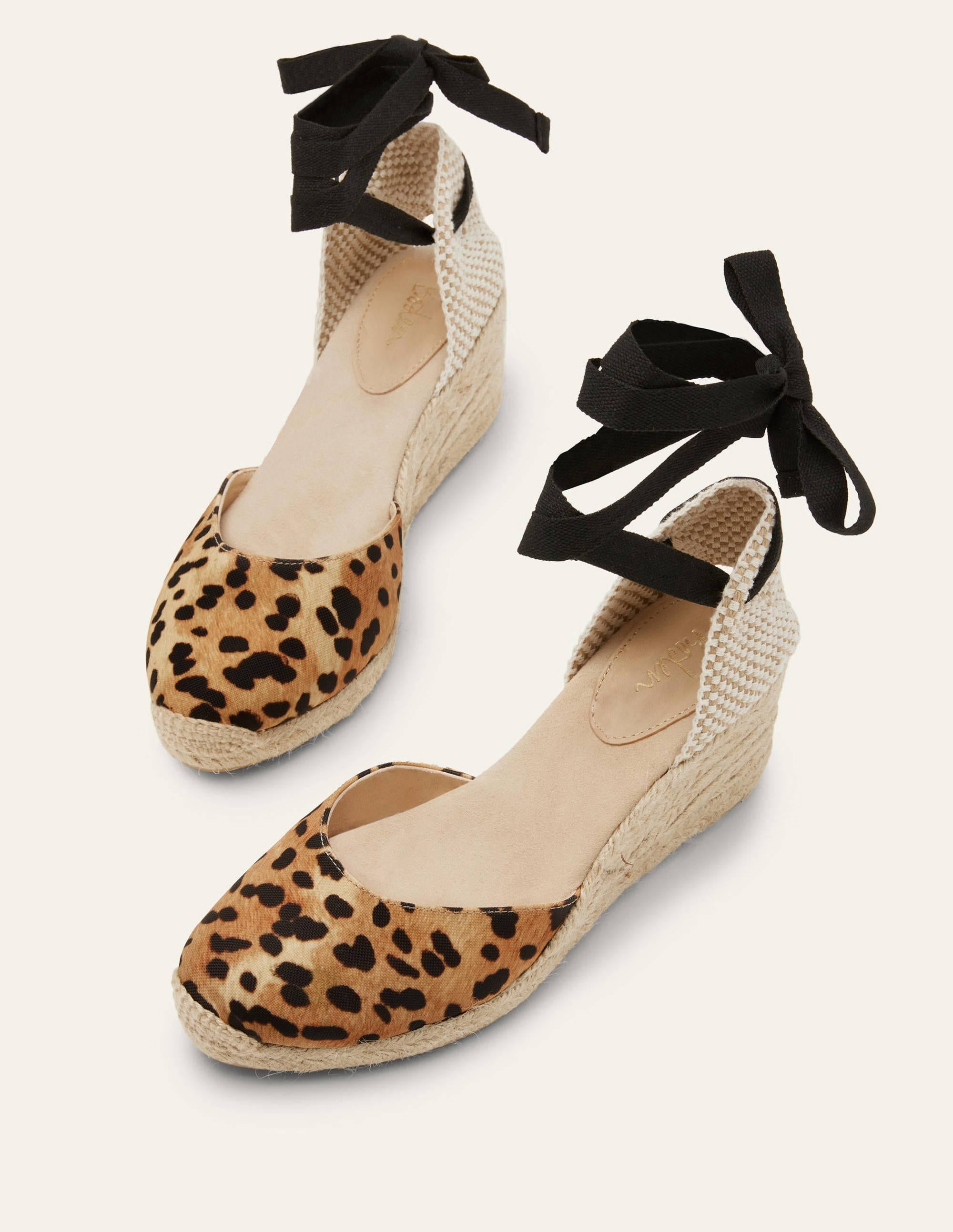 Espadrilles compensées Cassie-Motif léopard neutre - Image 1