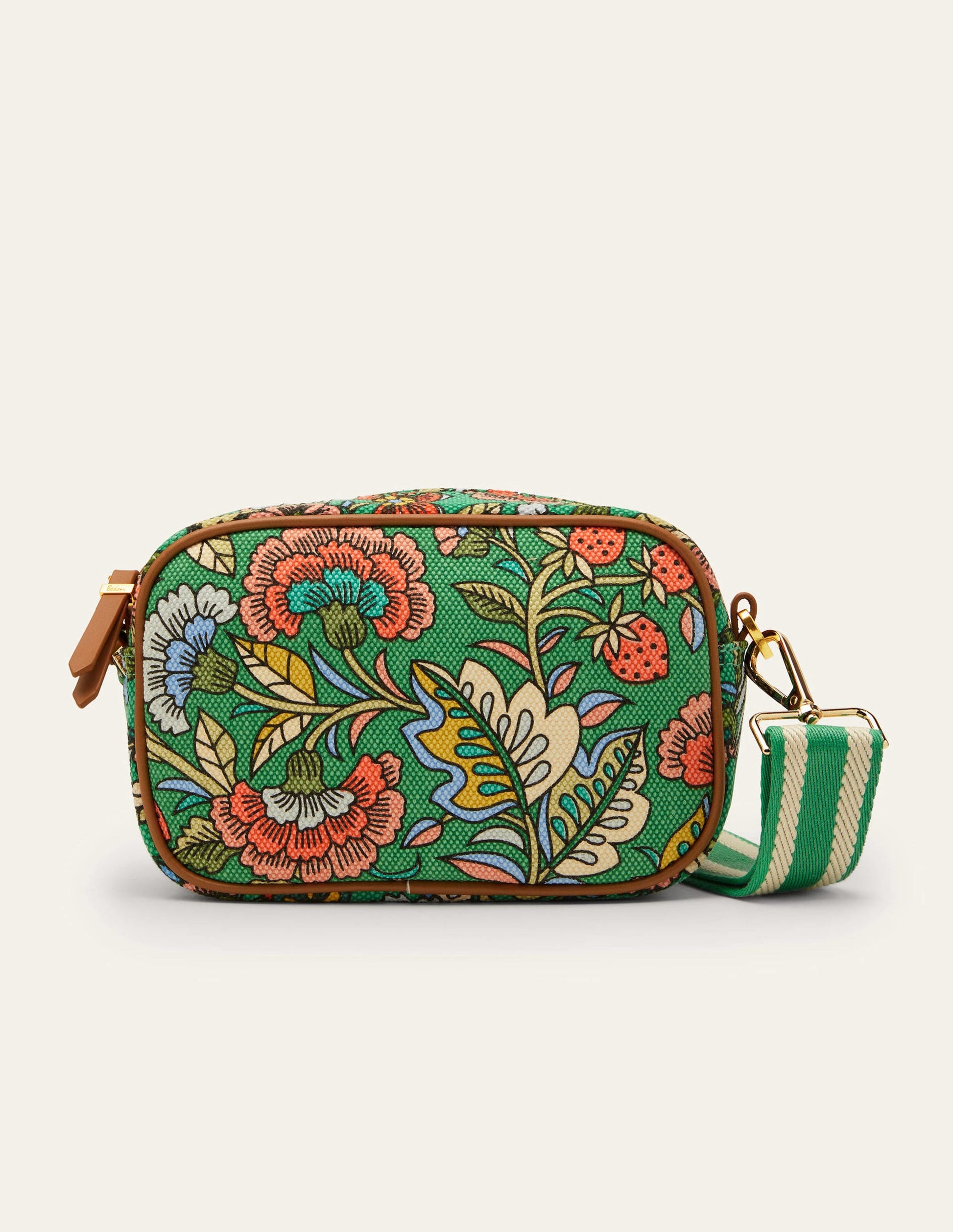 Canvas Crossbody Bag-Rich Emerald, Tropic Meadow-1