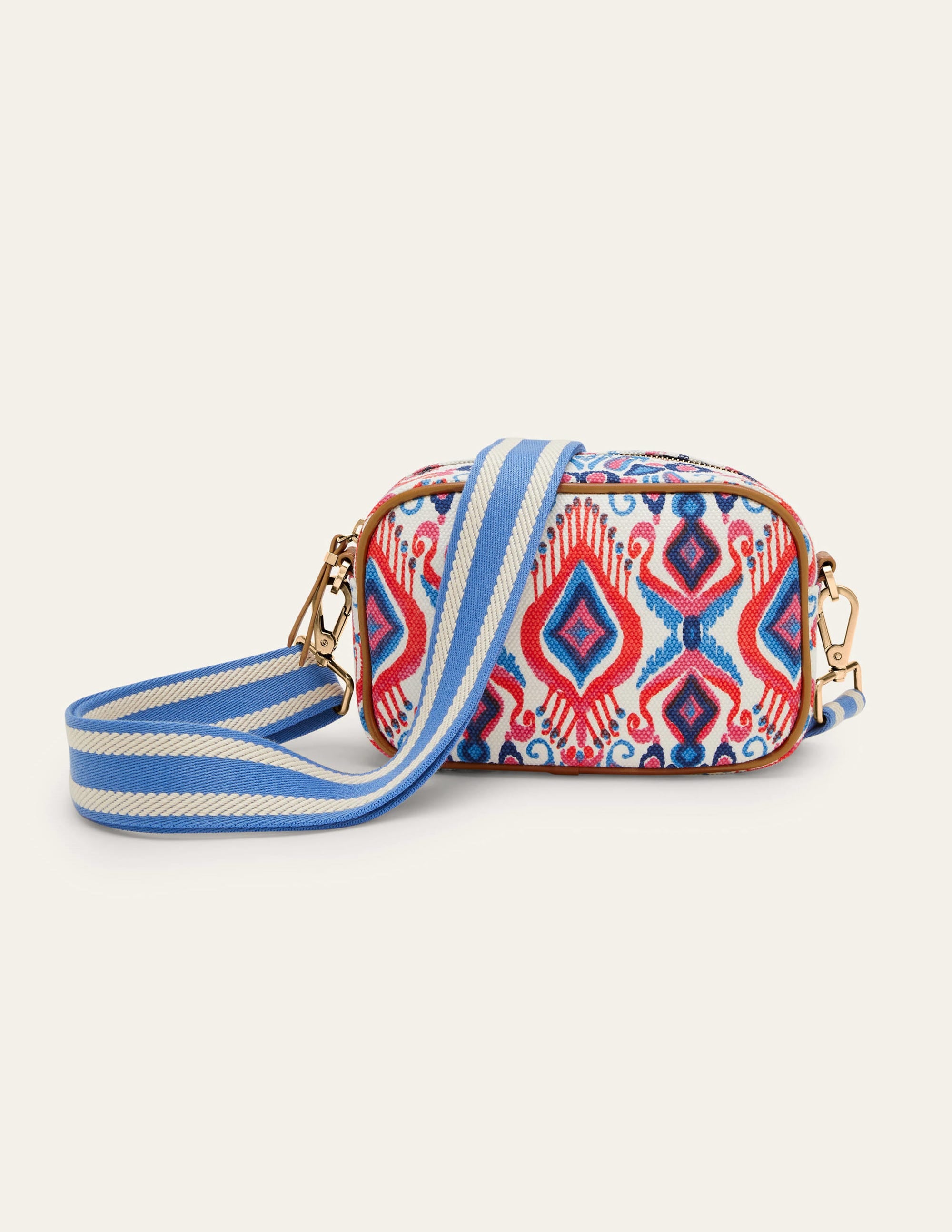 Sac à bandoulière en toile-Multi, motif Ikat Paradise - Image 1