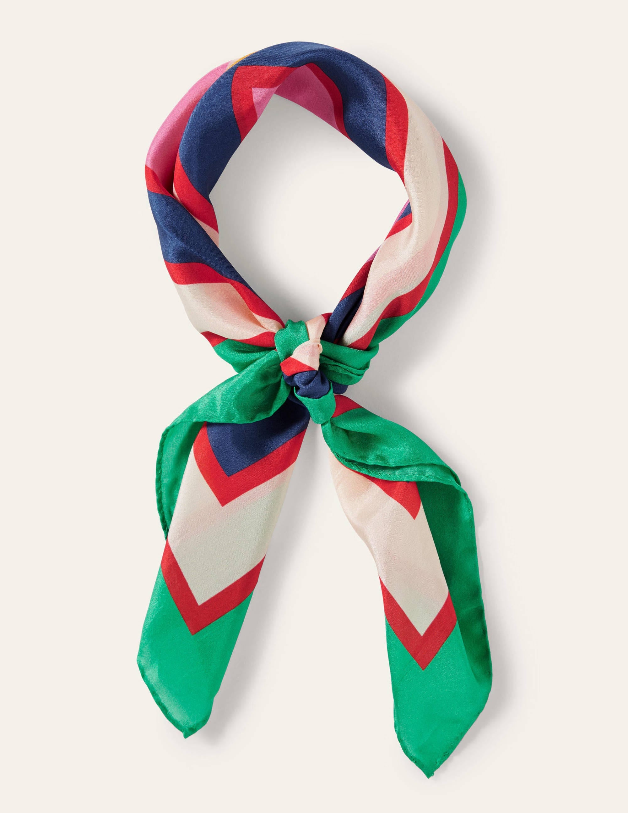 Silk Scarf-Green Lagoon, Multi Stripe - Image 4