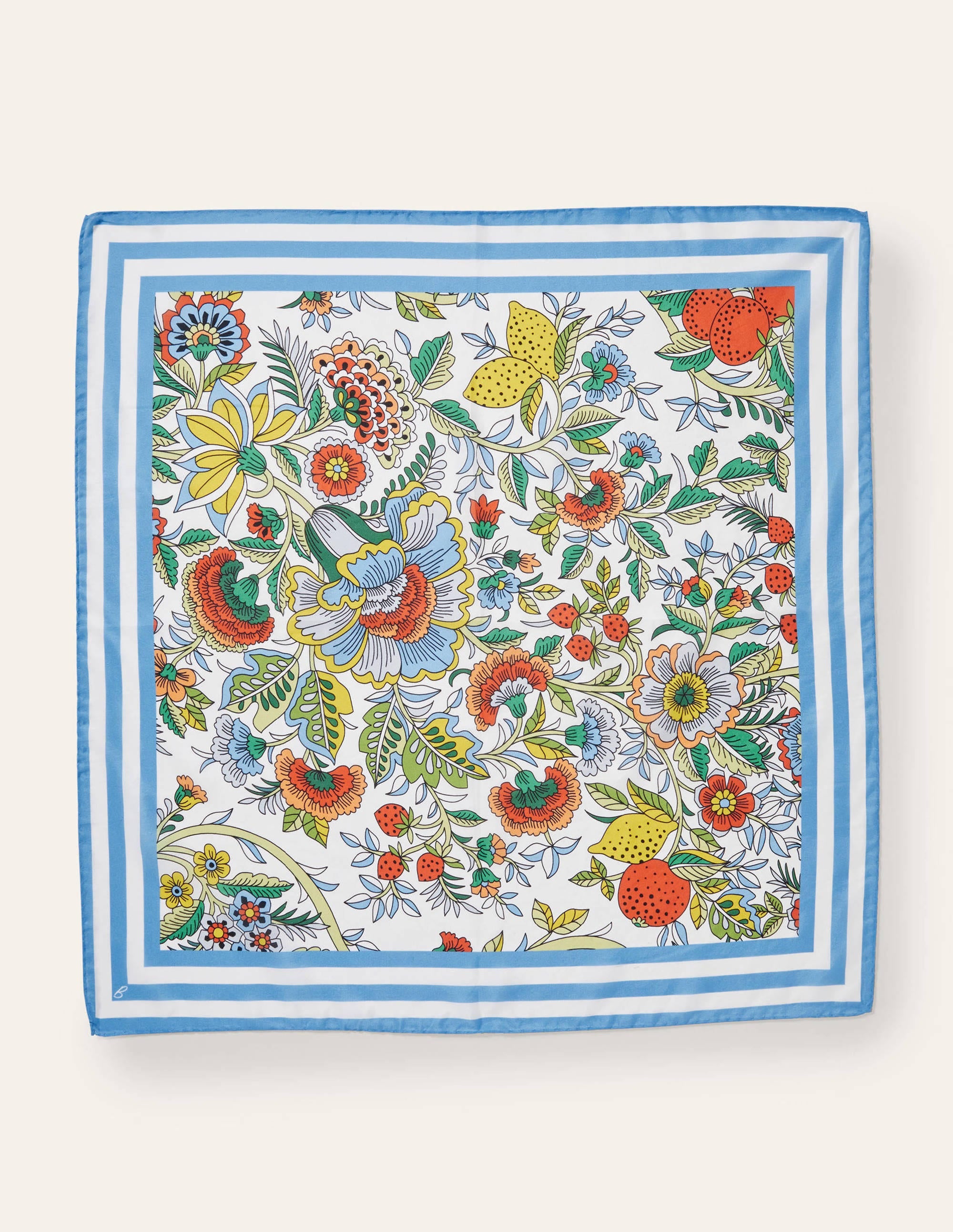 Silk Scarf-Ivory, Tropic Meadow - Image 3
