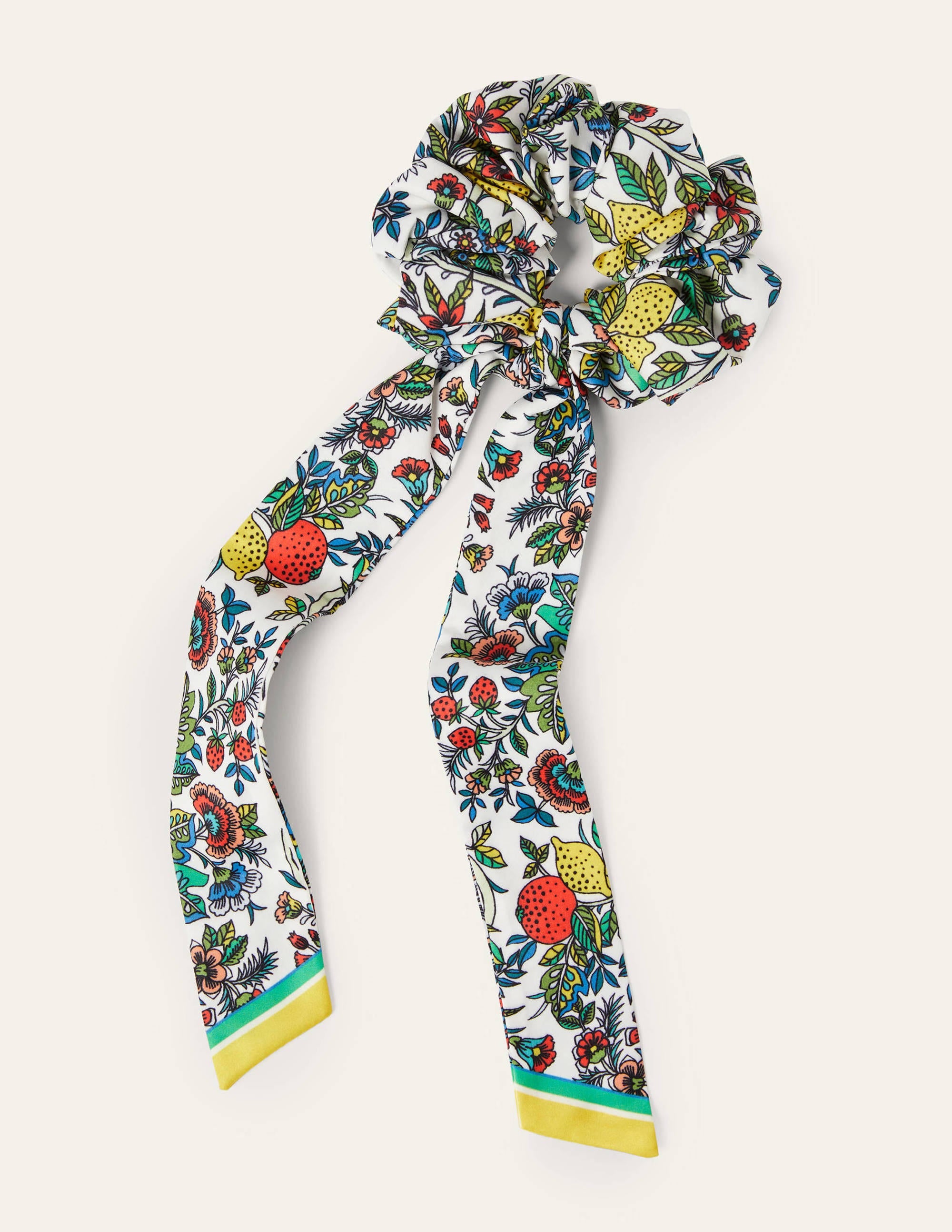 Chouchou foulard-Ivoire, motif Tropic Meadow - Image 1