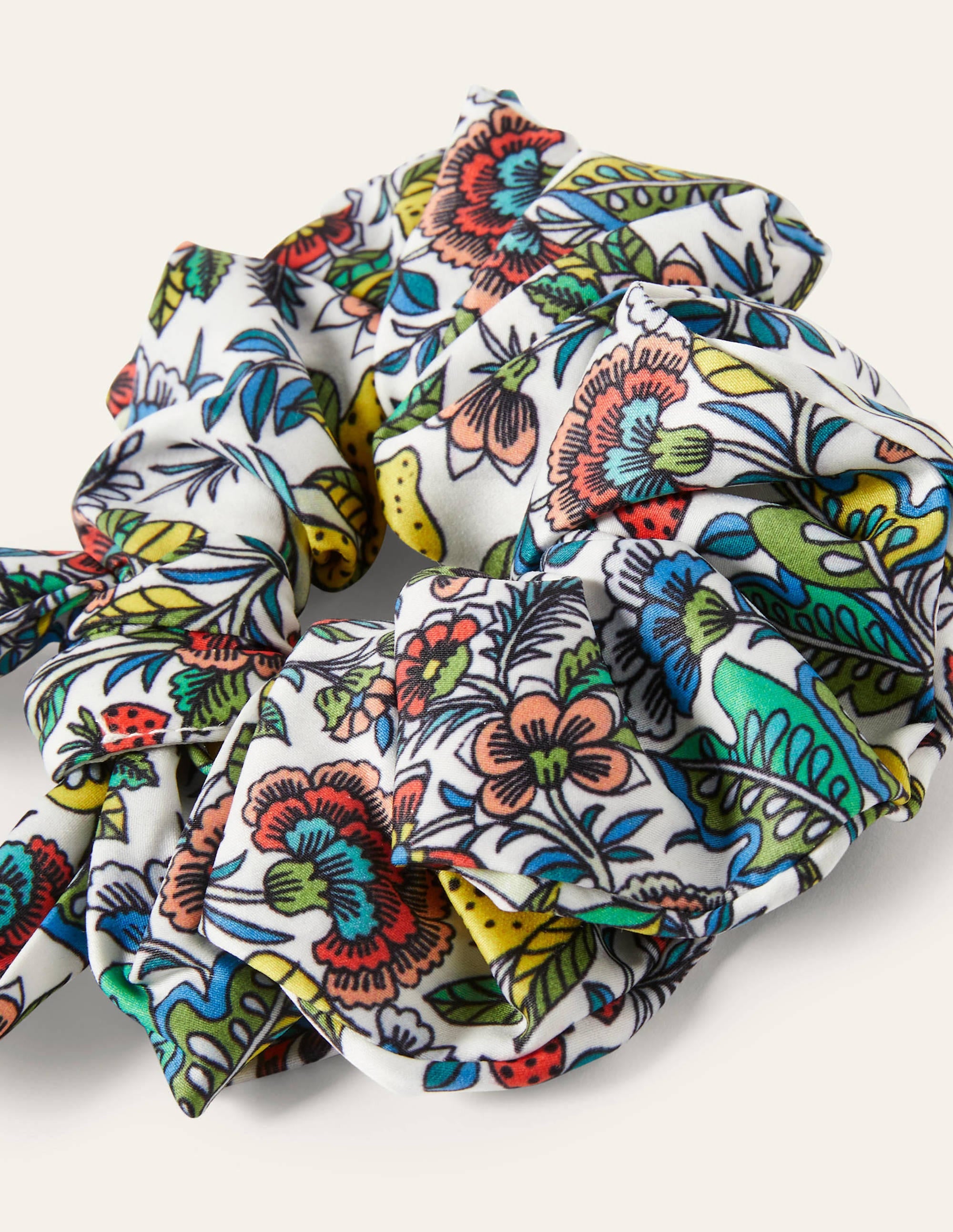 Chouchou foulard-Ivoire, motif Tropic Meadow - Image 2