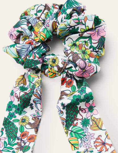 Scrunchie mit Tuchdetail-Bunt, Exotisches Paradies