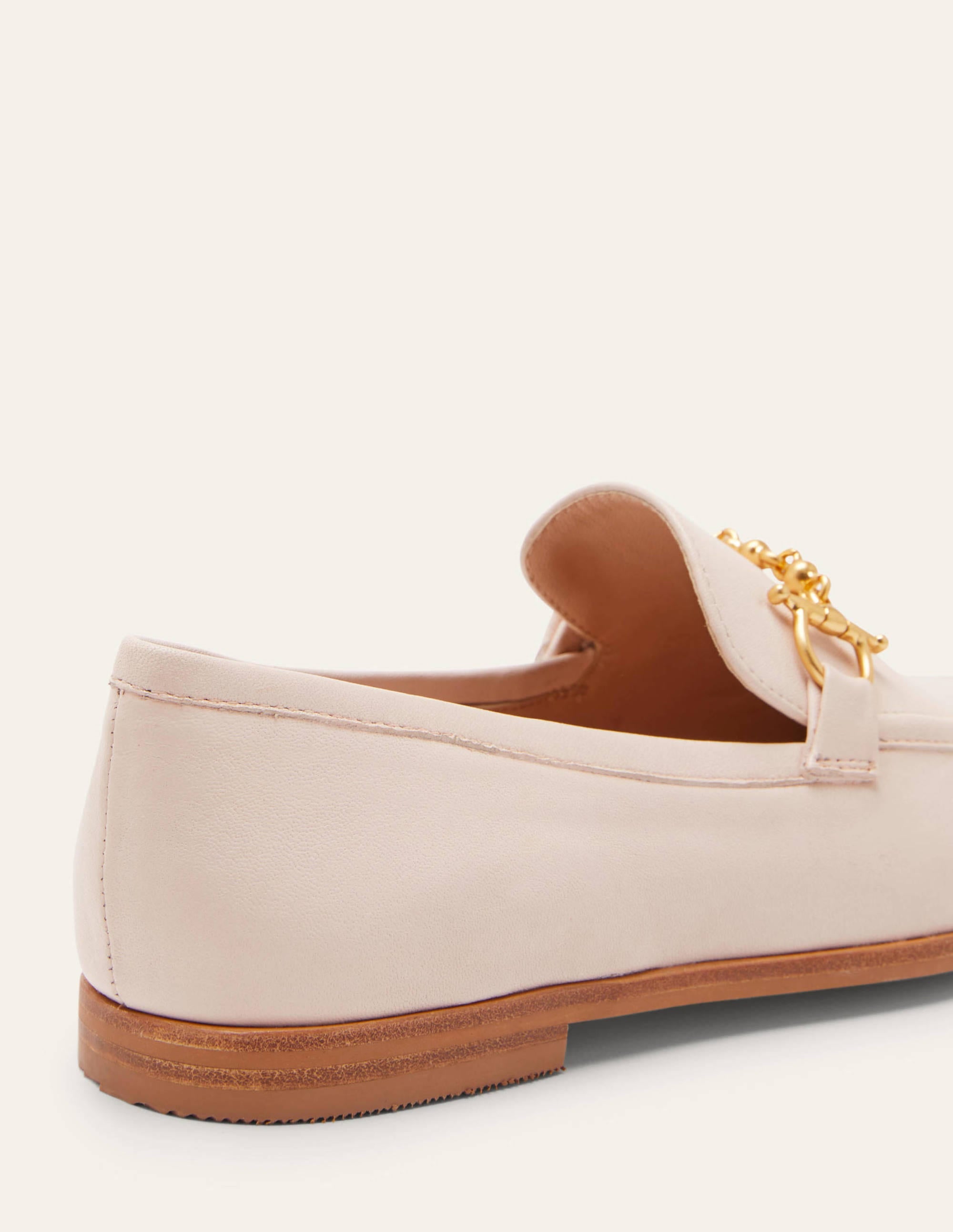 Mocassins en cuir avec mors décoratif-Écru - Image 4