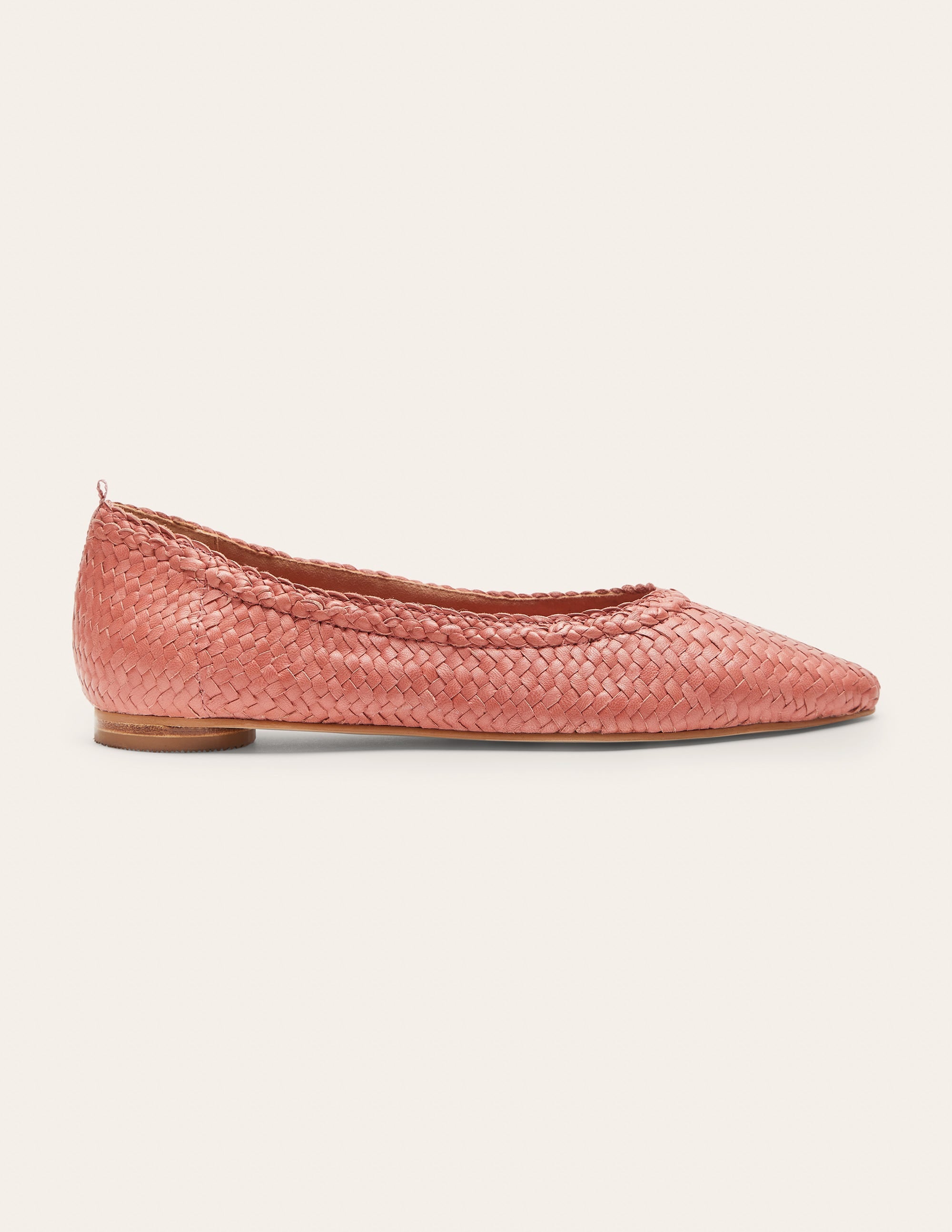 Ballerines à bout en amande-Tissé rouge ancien - Image 1