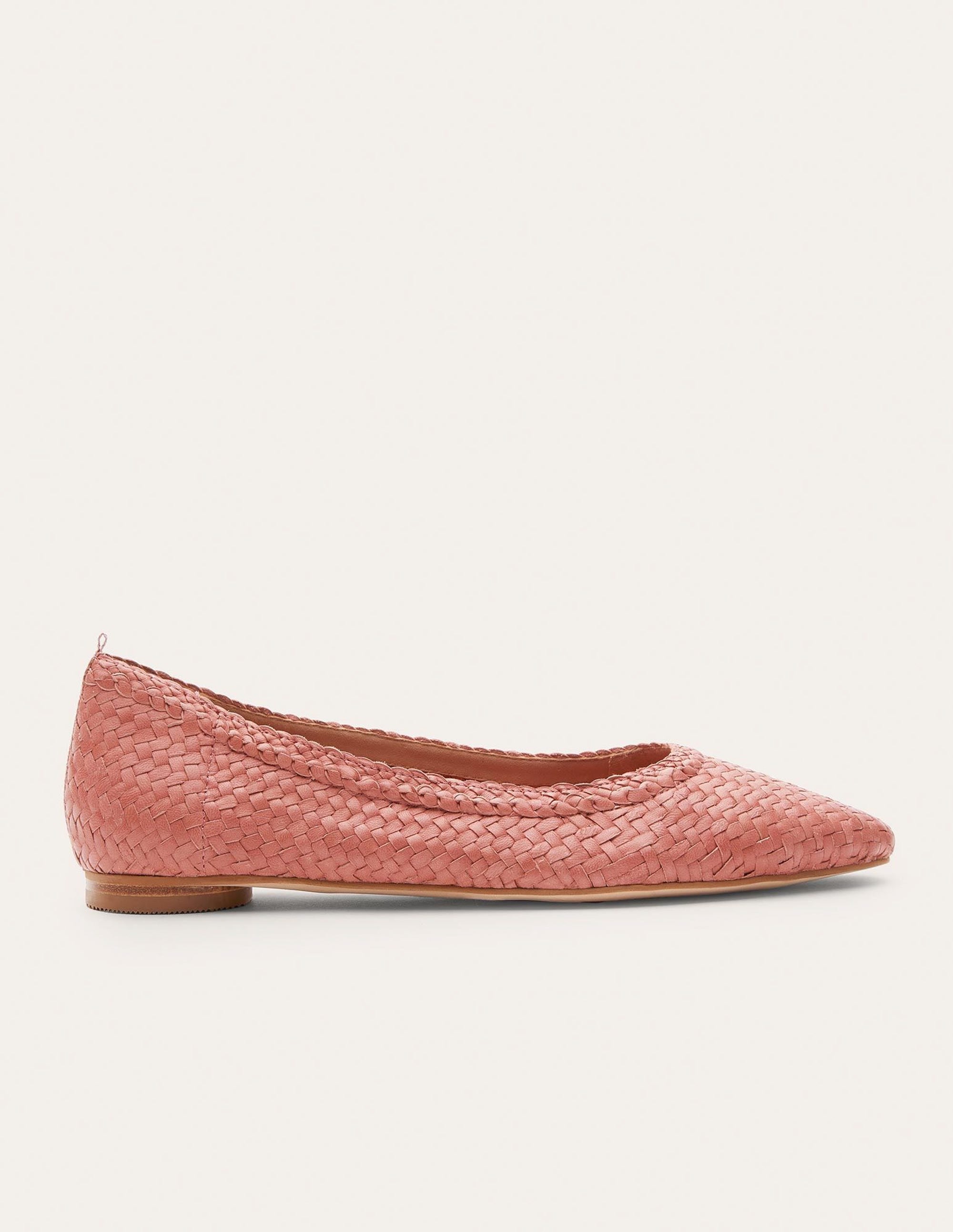 Ballerines à bout en amande-Tissé rouge ancien - Image 2