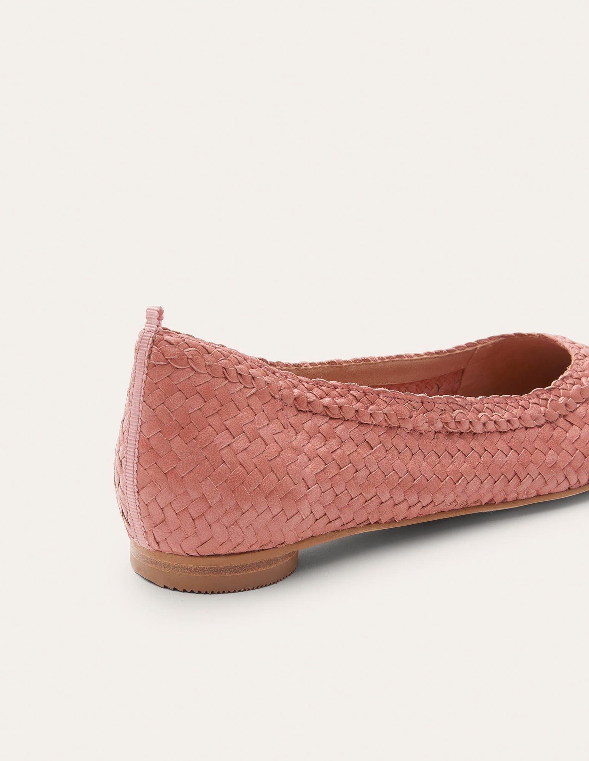 Ballerines à bout en amande-Tissé rouge ancien - Image 3
