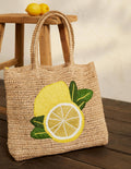 Weiche Strohtasche-Zitrone