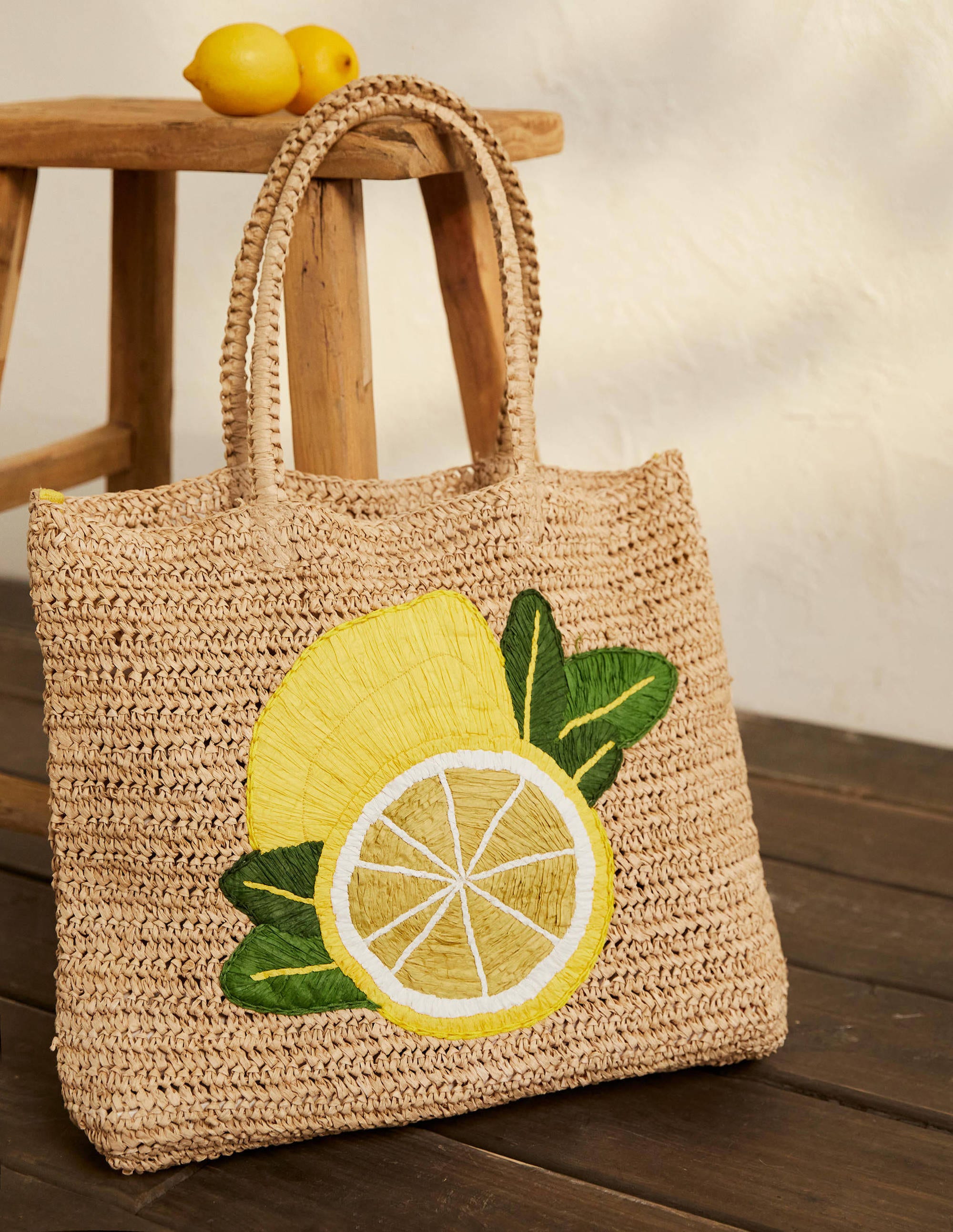 Weiche Strohtasche-Zitrone - Image 1