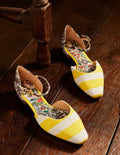 Printed Canvas Flat Pumps-Lemon Fizz/Tropic Meadow