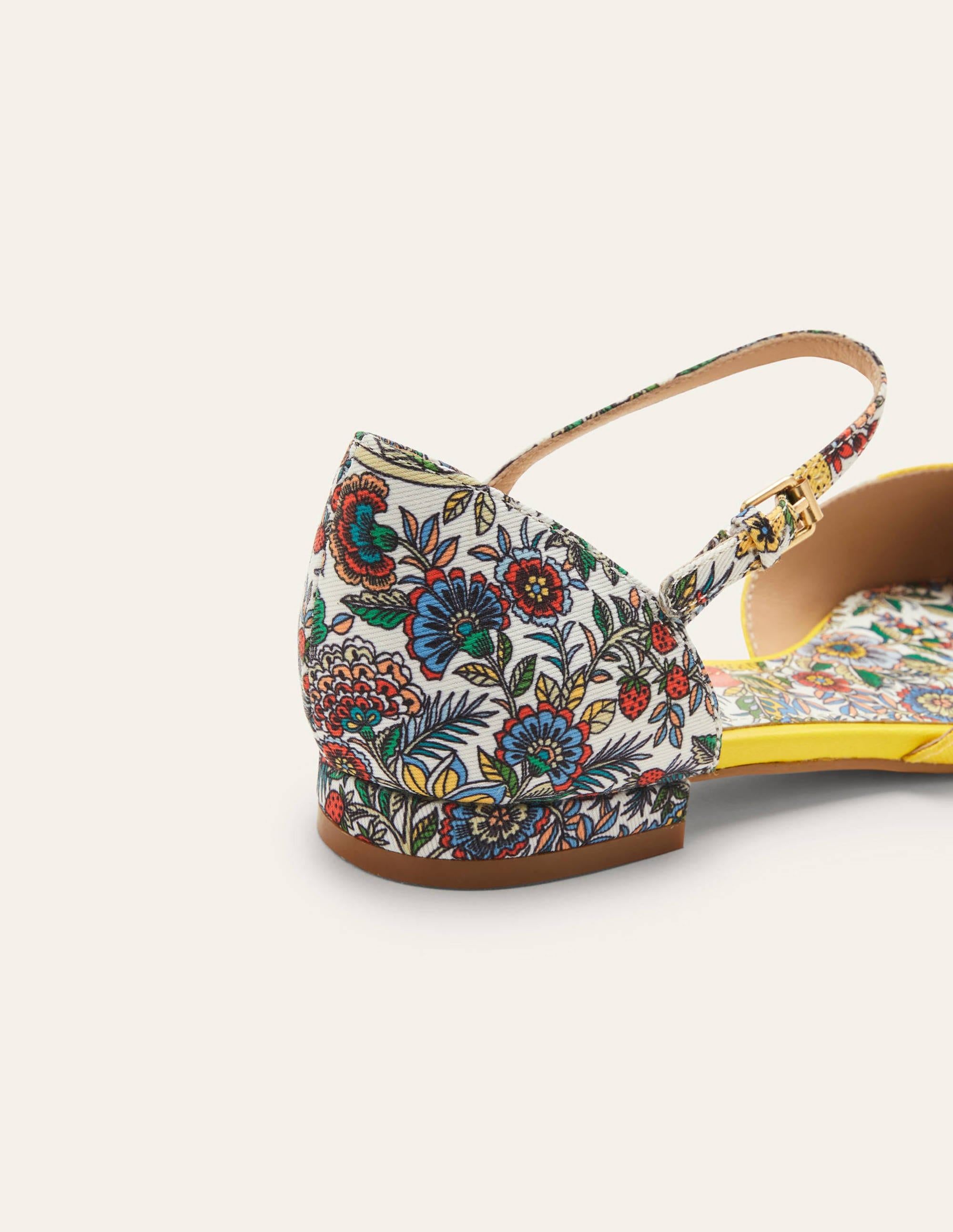 Printed Canvas Flat Pumps-Lemon Fizz/Tropic Meadow - Image 3