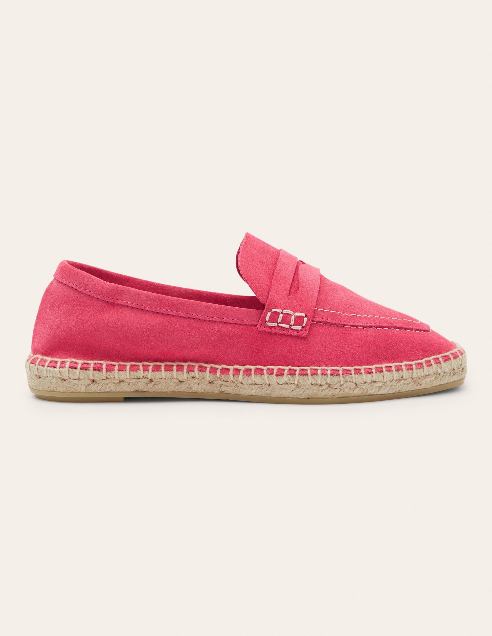 Espadrille-Loafer aus Veloursleder-Rosenrot-2