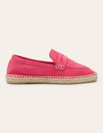 Espadrille-Loafer aus Veloursleder-Rosenrot-2