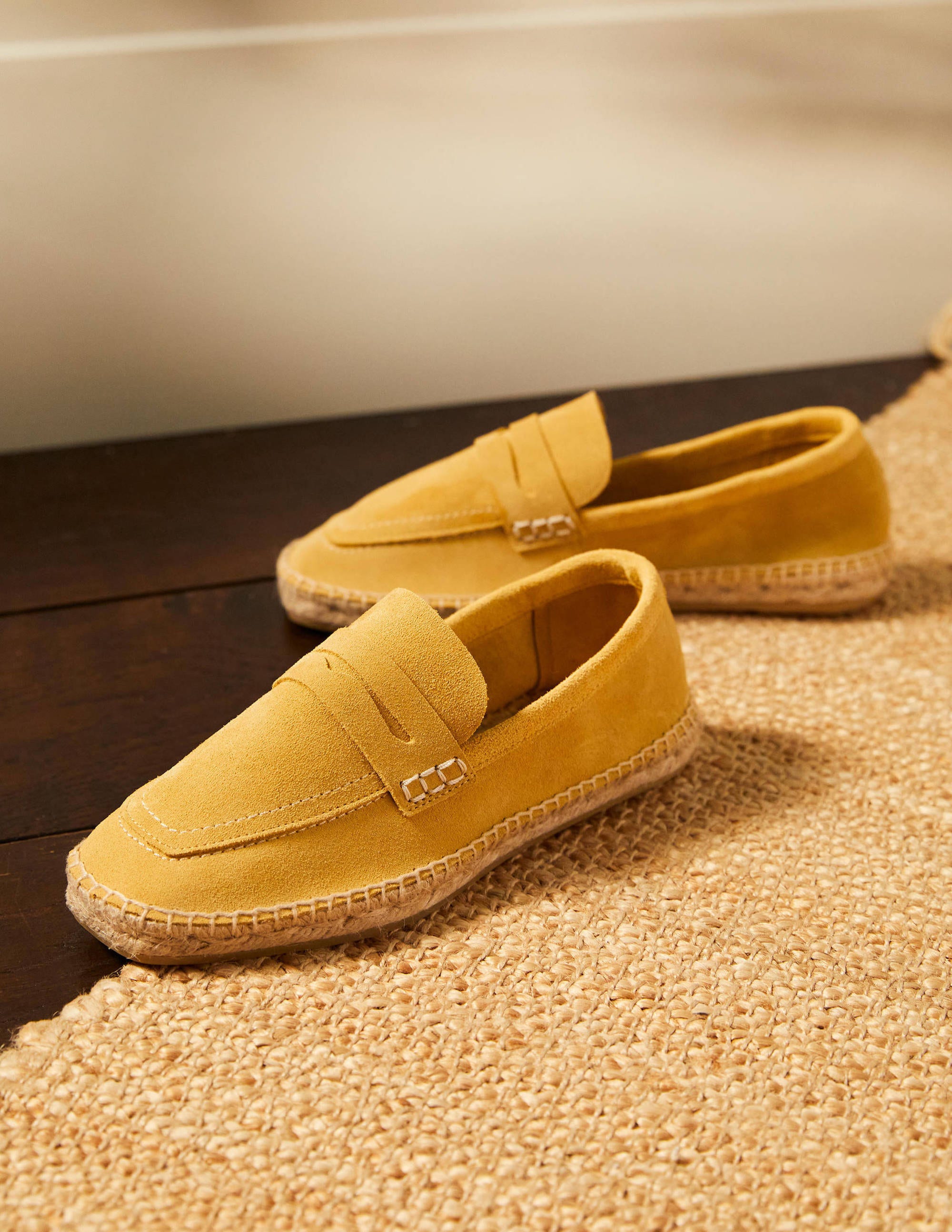 Espadrilles façon mocassins en daim-Rayon de miel - Image 1