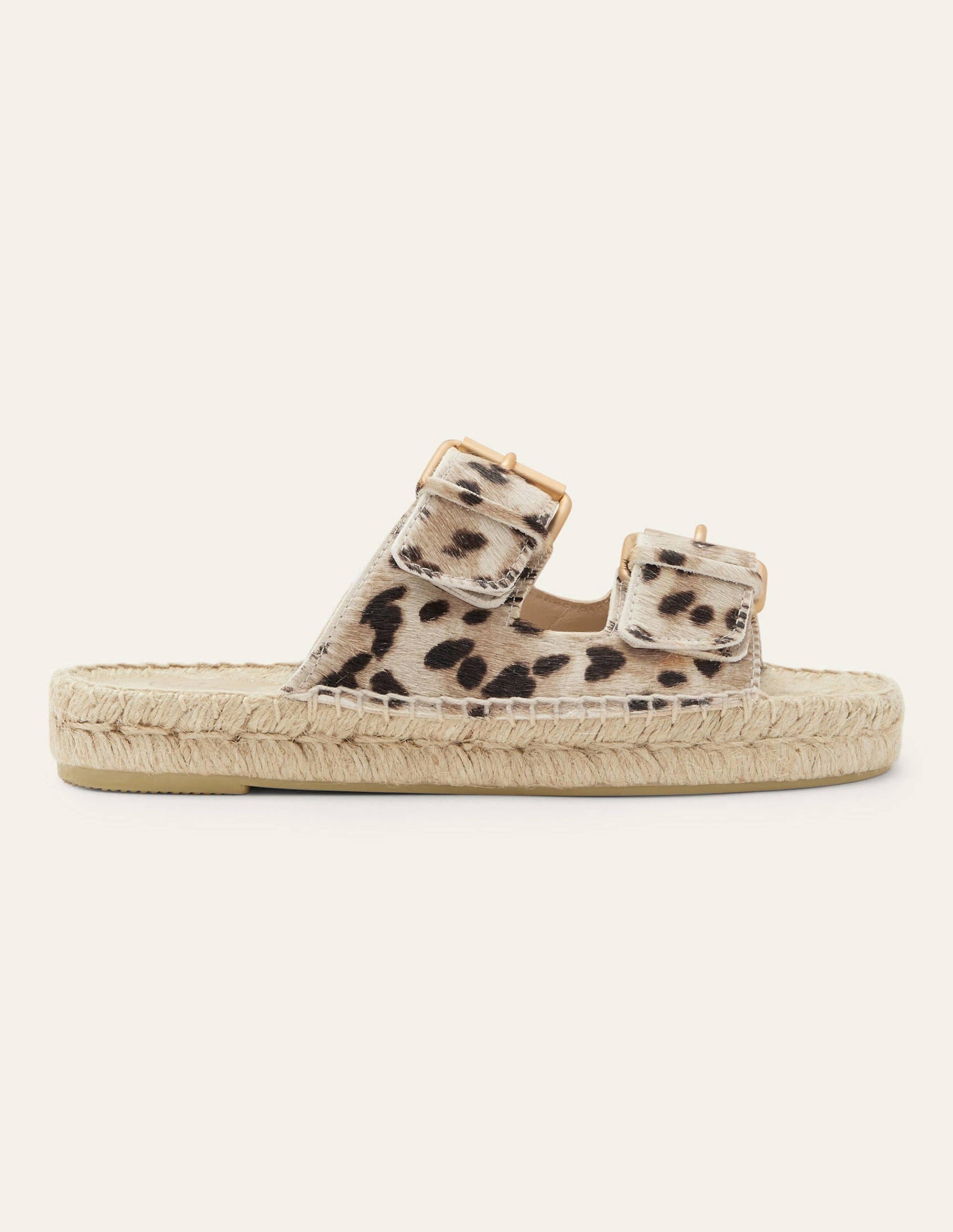 Sandales façon espadrilles avec boucle-Motif léopard neutre-2