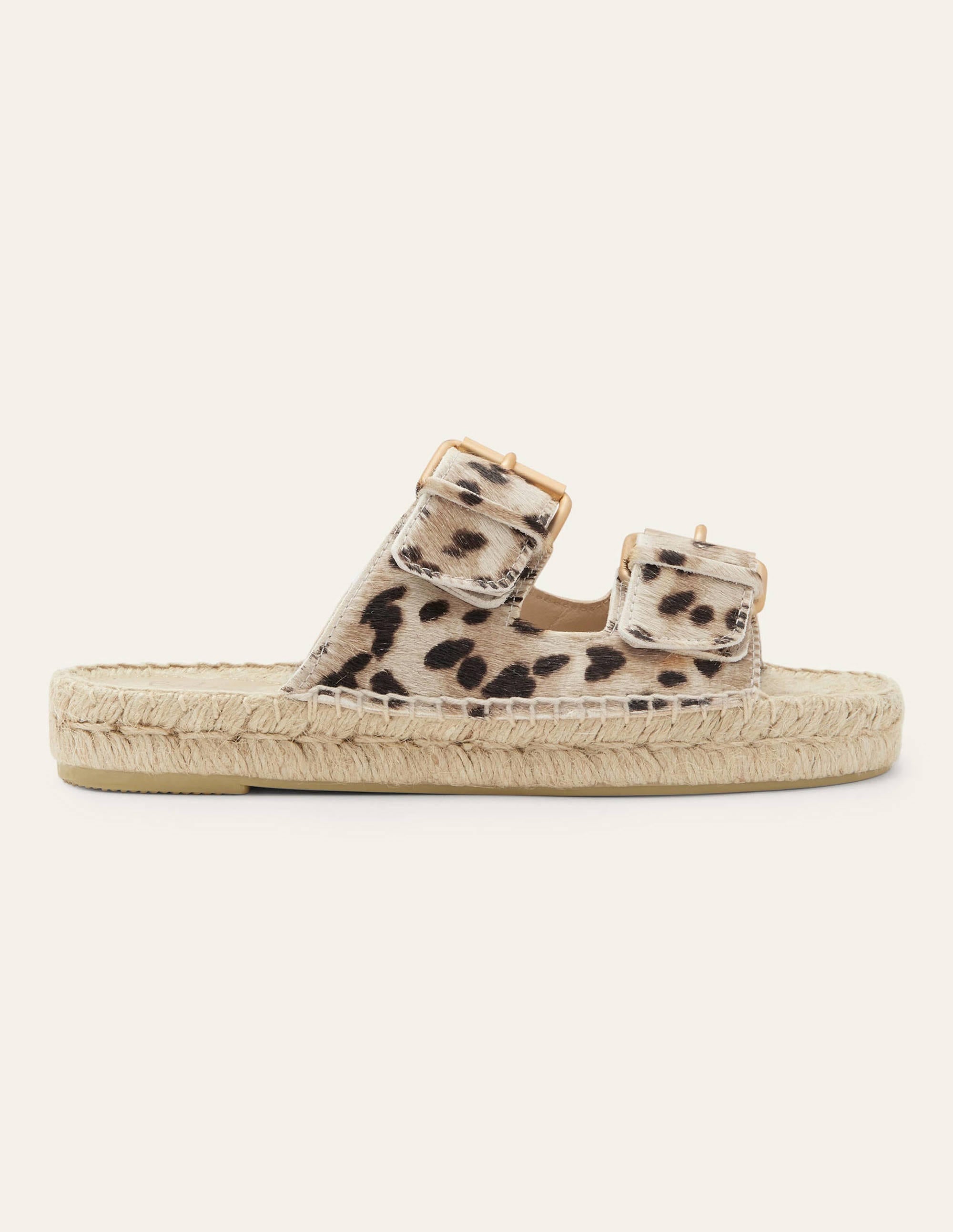Sandales façon espadrilles avec boucle-Motif léopard neutre - Image 2