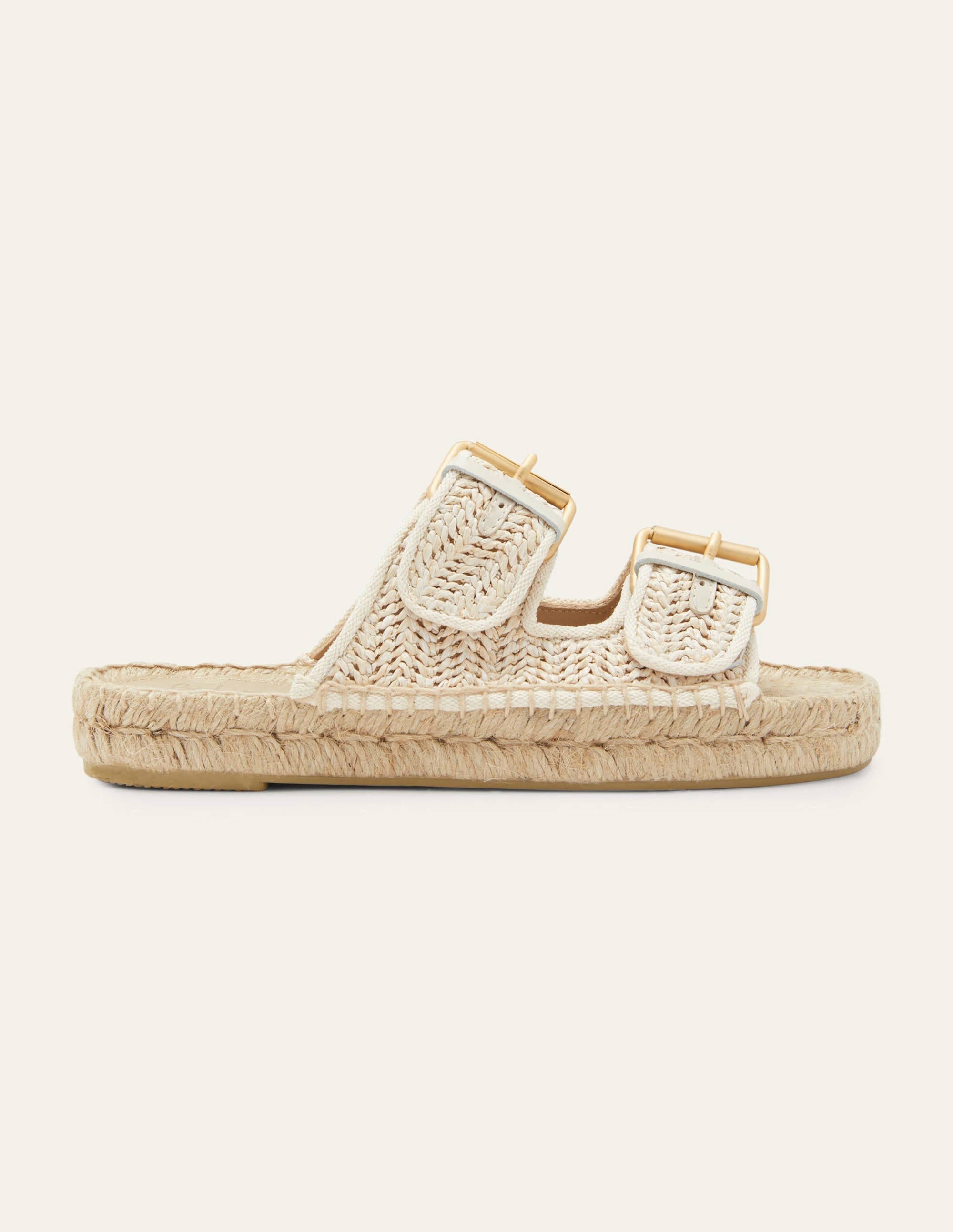 Buckle Espadrille Sandals-Natural Raffia - Image 2