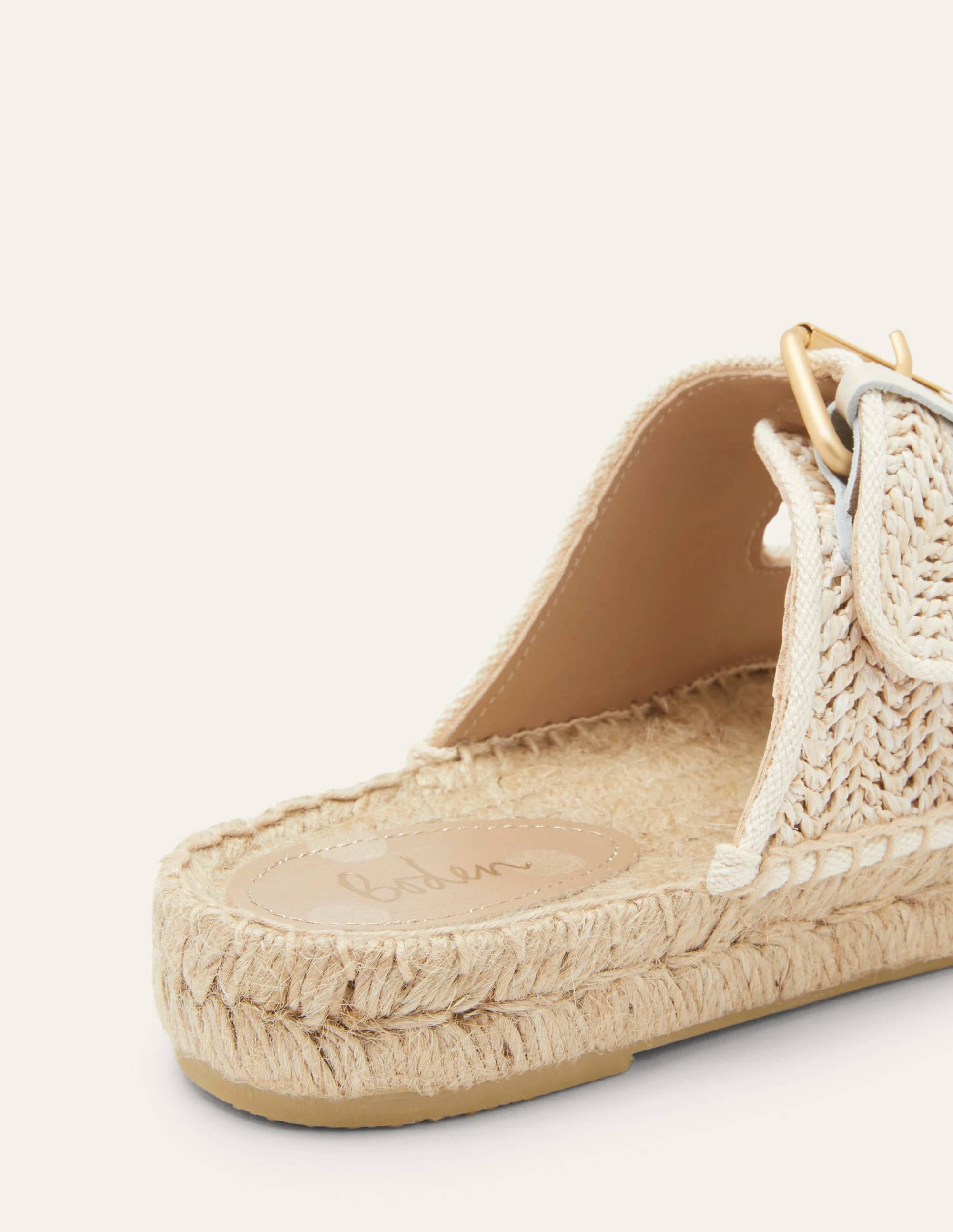 Buckle Espadrille Sandals-Natural Raffia - Image 3