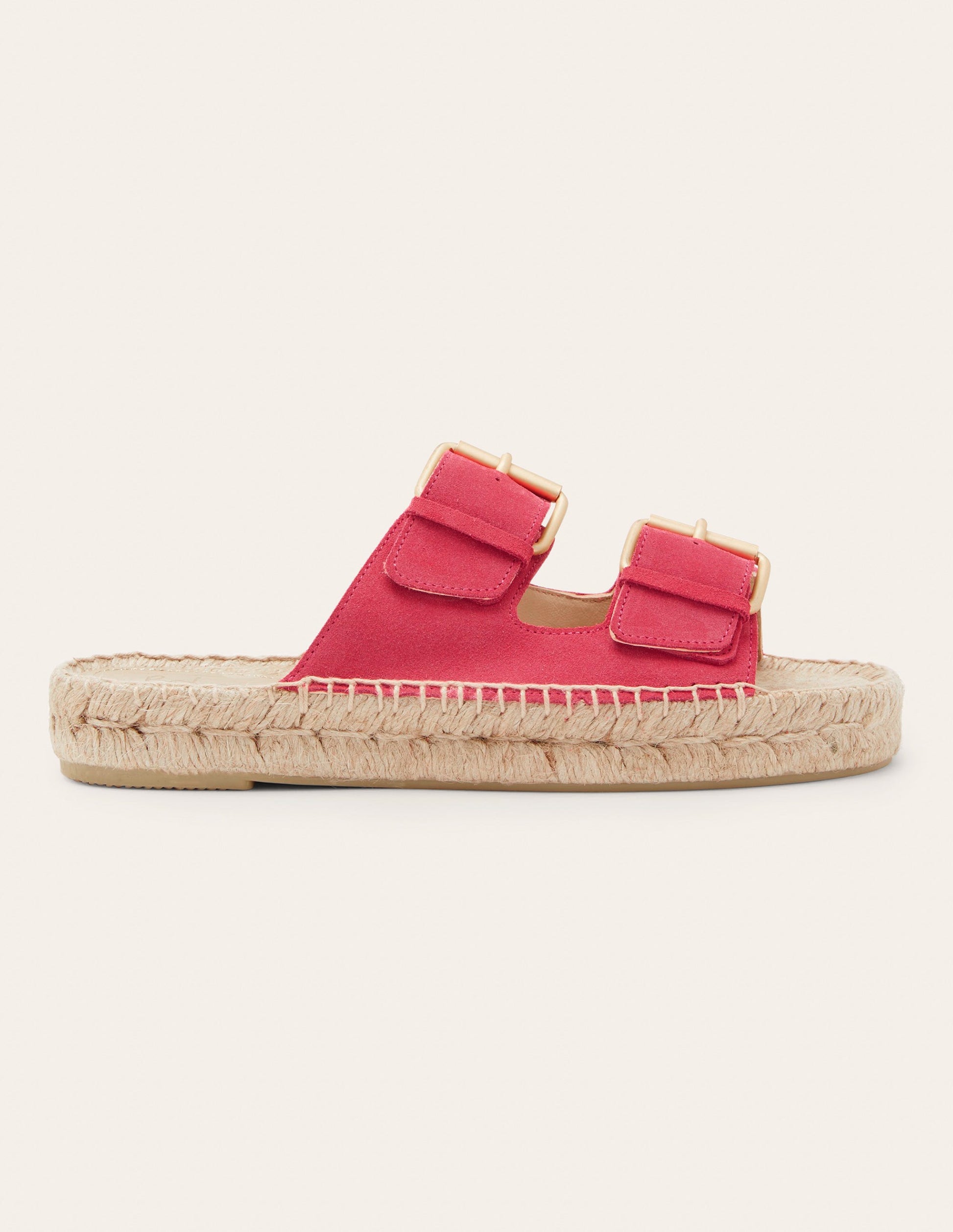 Espadrille-Sandalen mit Schnalle-Rosenrot-2