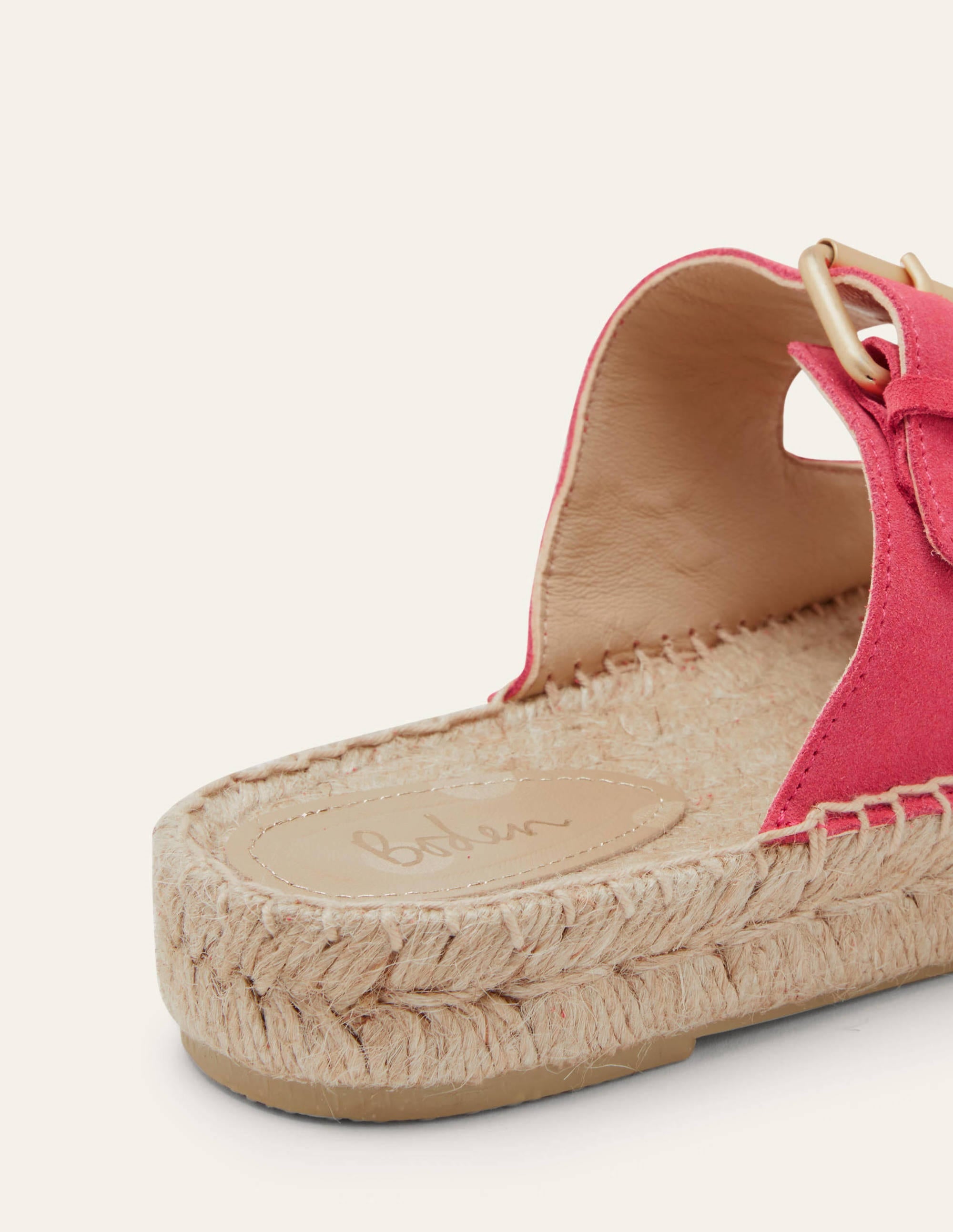 Espadrille-Sandalen mit Schnalle-Rosenrot - Image 3