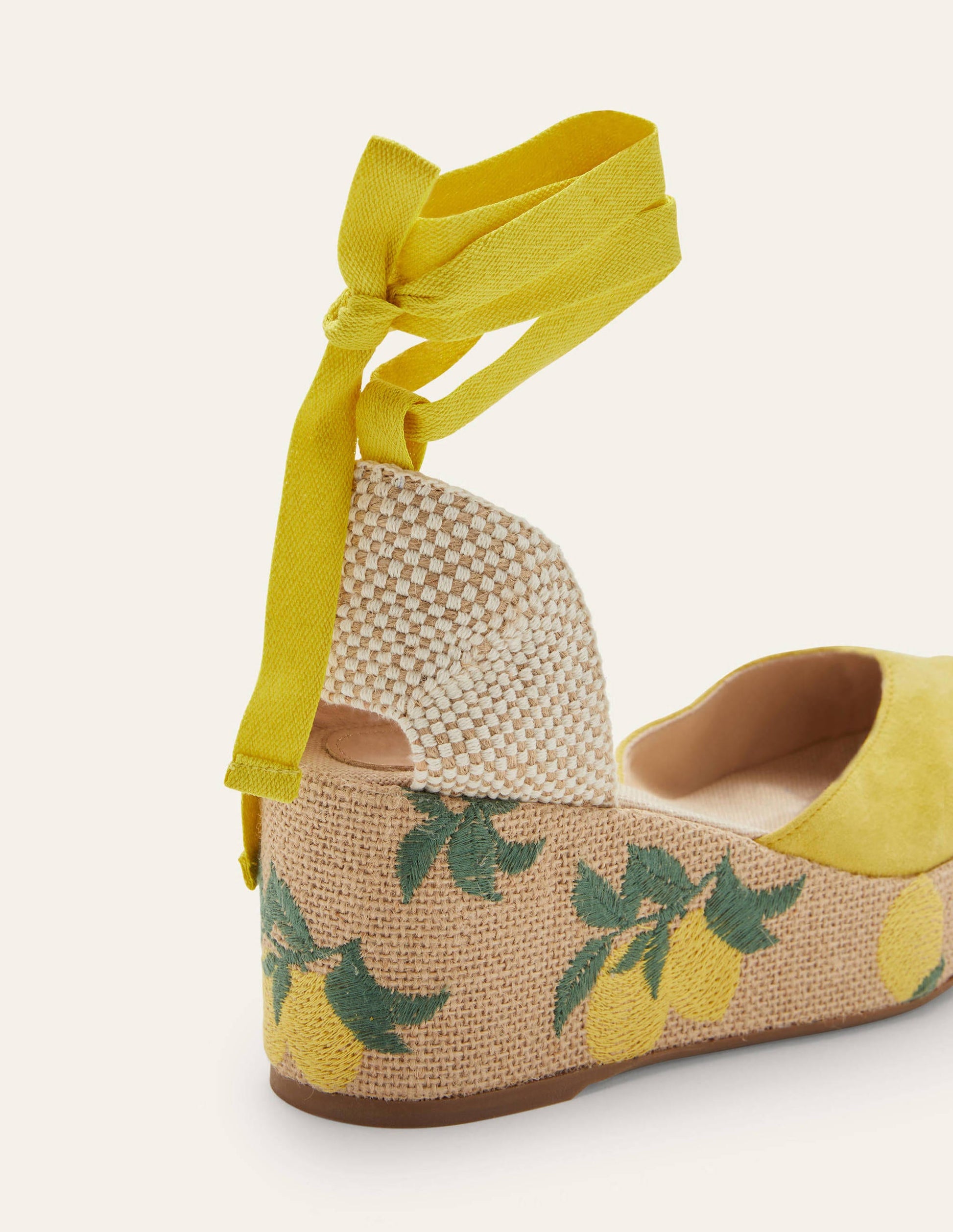 High Espadrille Wedges-Embroidered Lemon-3