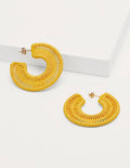 Woven Hoop Earrings-Honeycomb