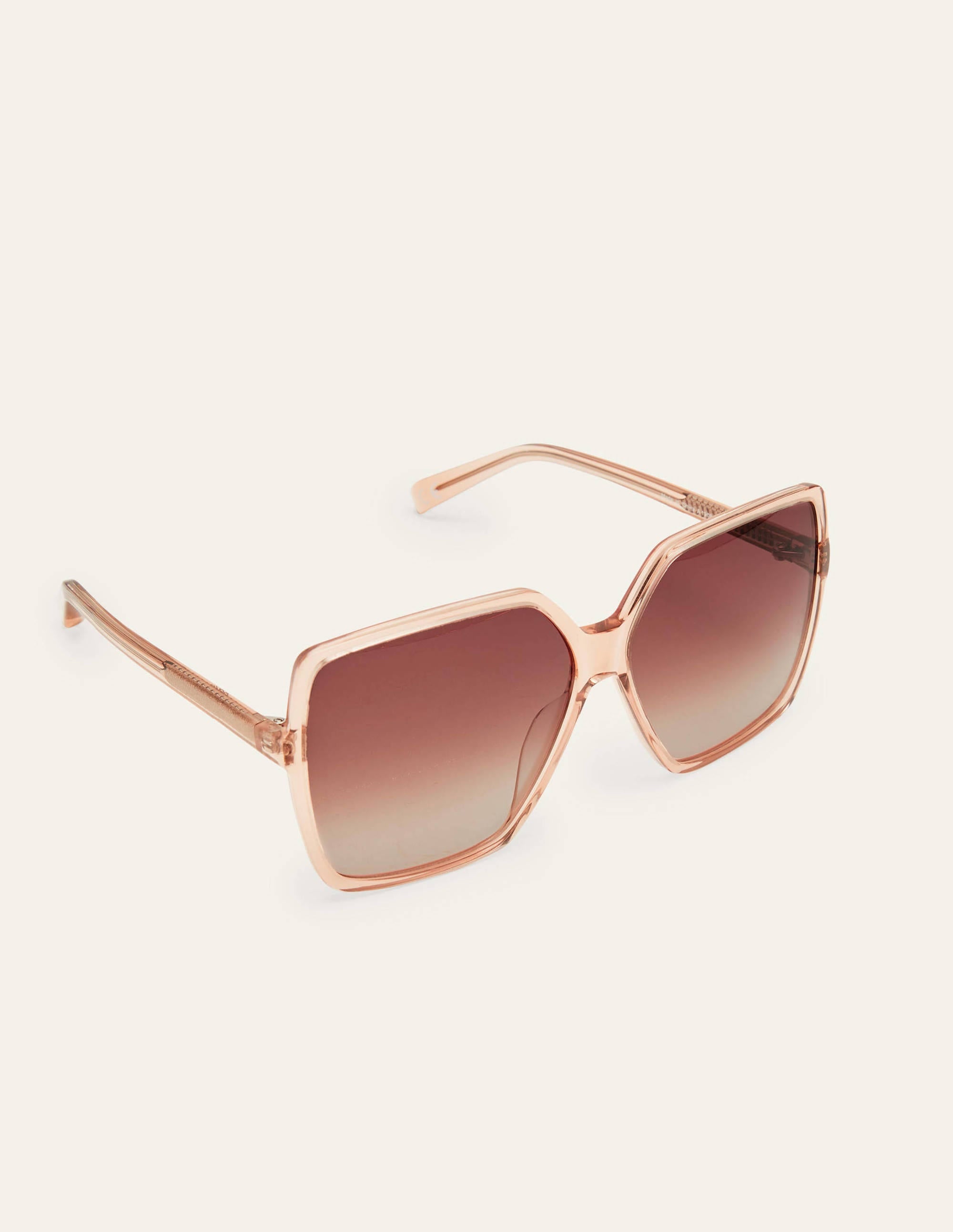 Übergroße eckige Sonnenbrille-Hellbraun - Image 1