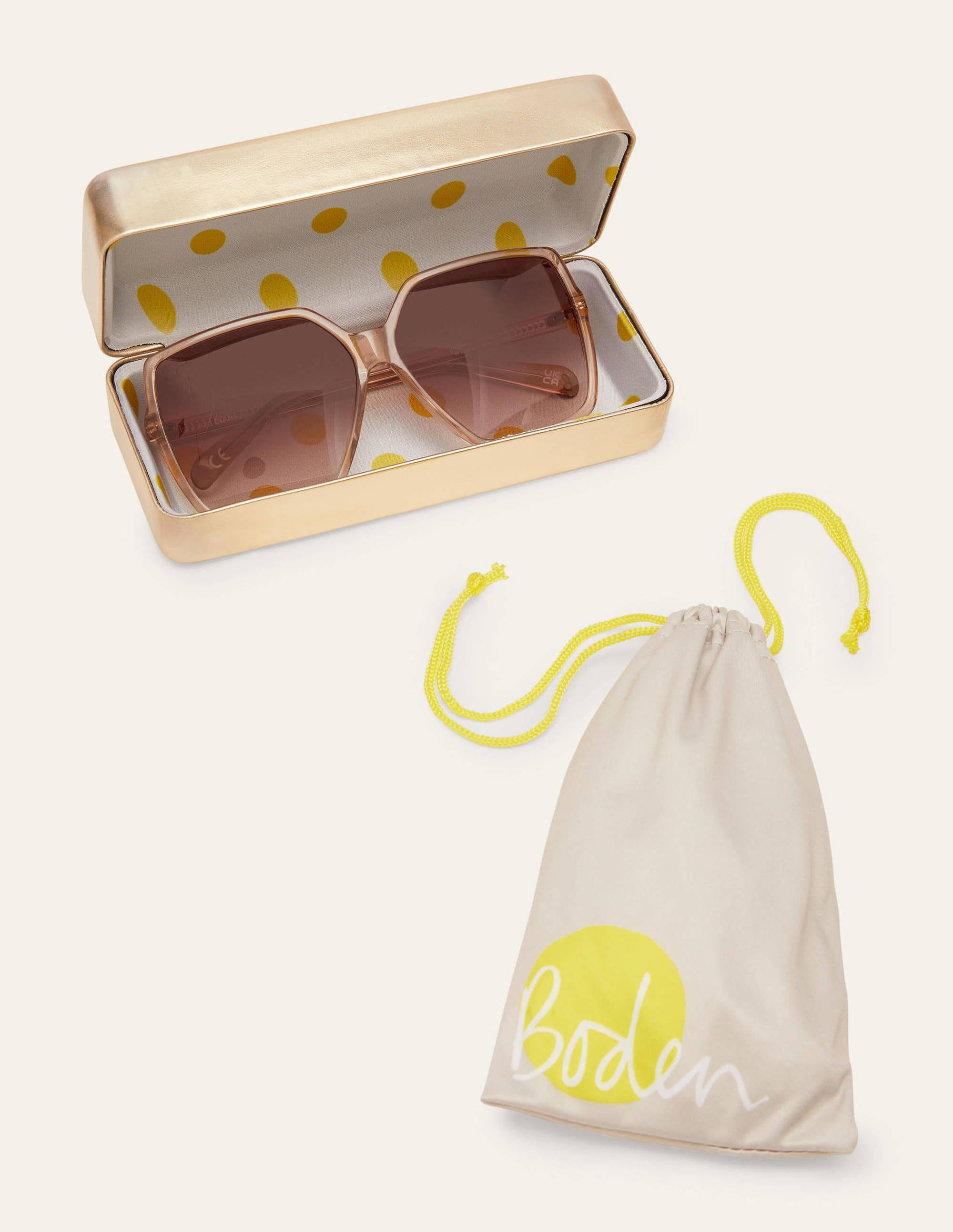 Übergroße eckige Sonnenbrille-Hellbraun - Image 2