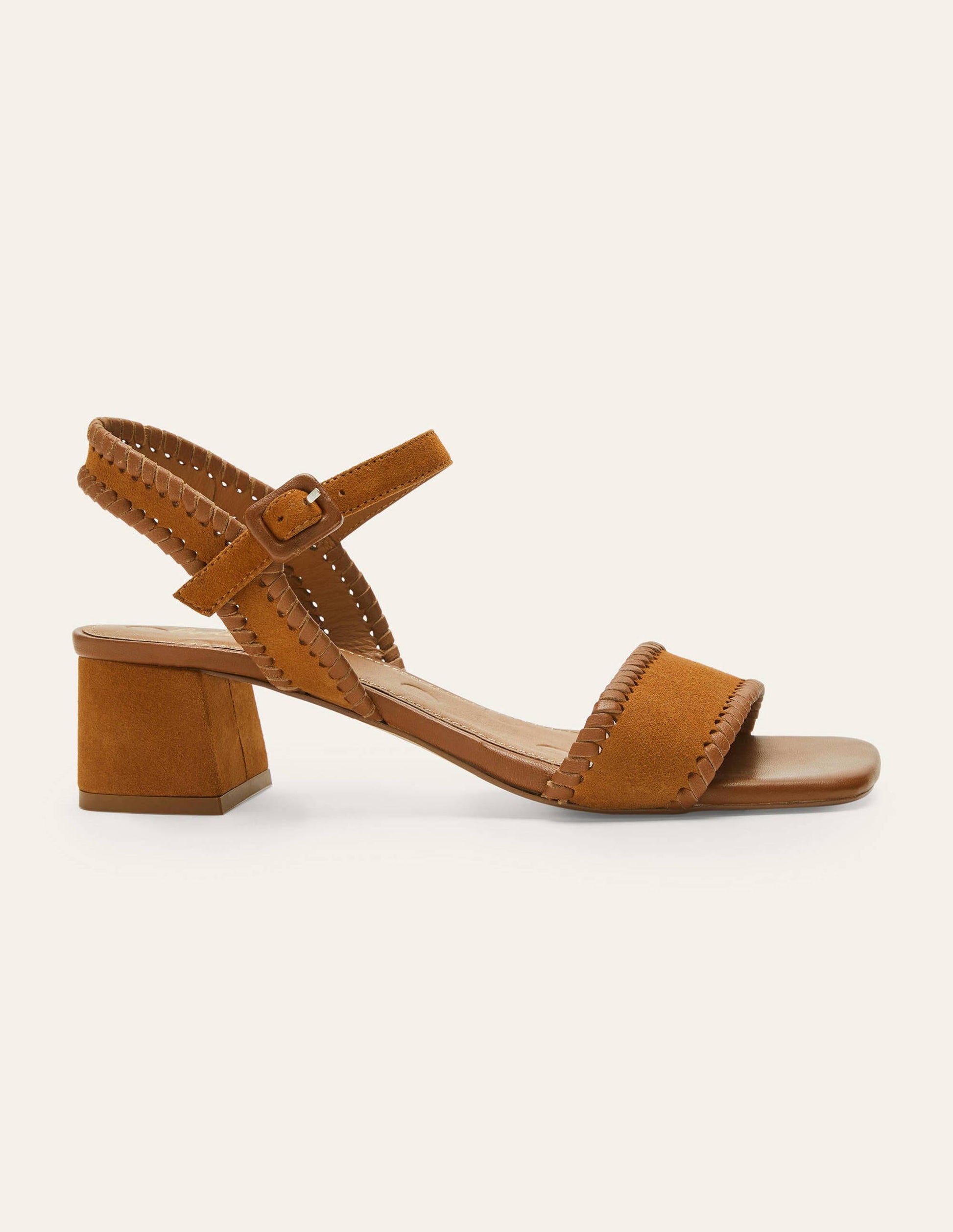 Veloursledersandalen mit Blockabsatz-Hellbraun-2