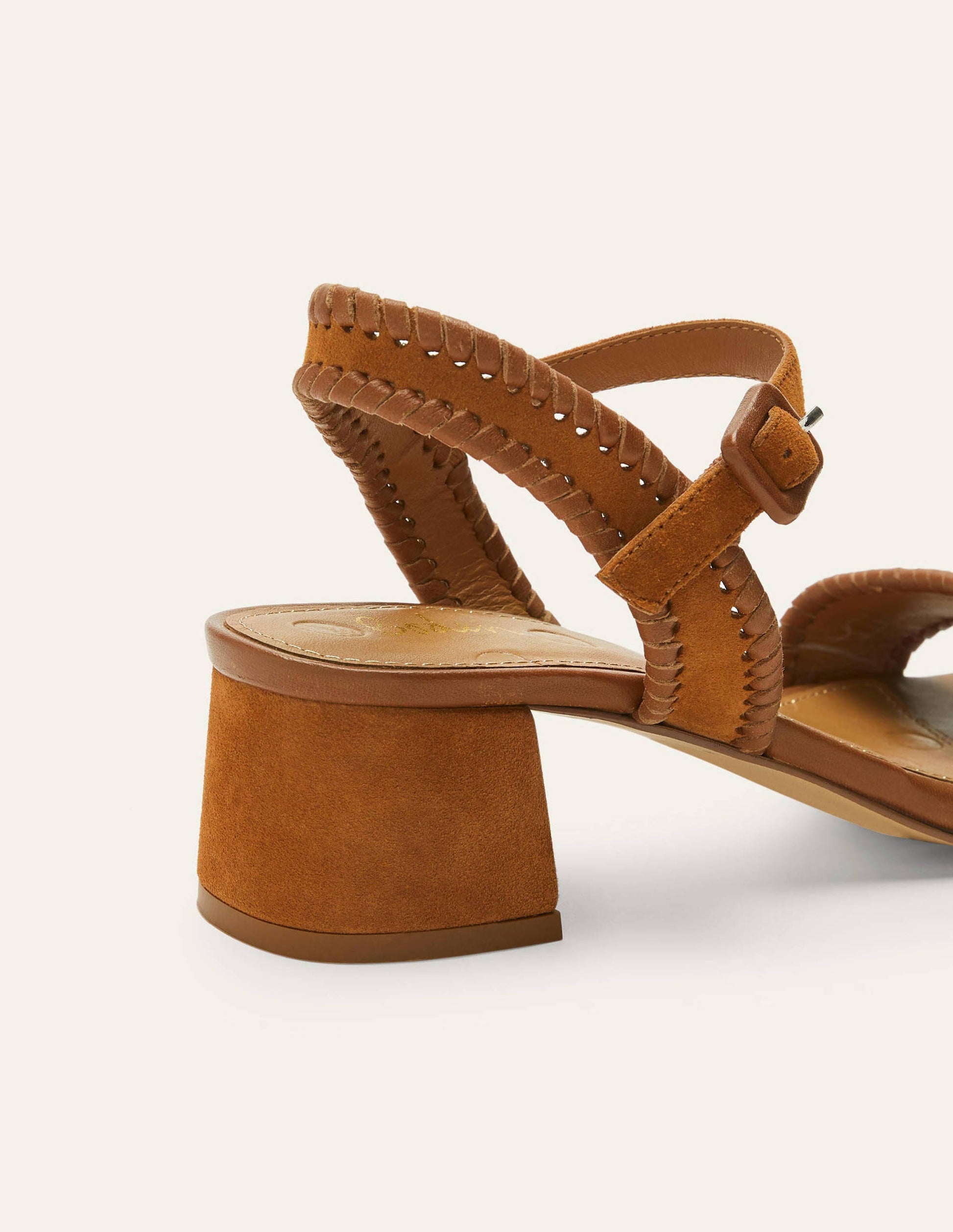 Veloursledersandalen mit Blockabsatz-Hellbraun-3