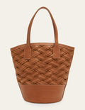 Gewebte Ledertasche-Hellbraun