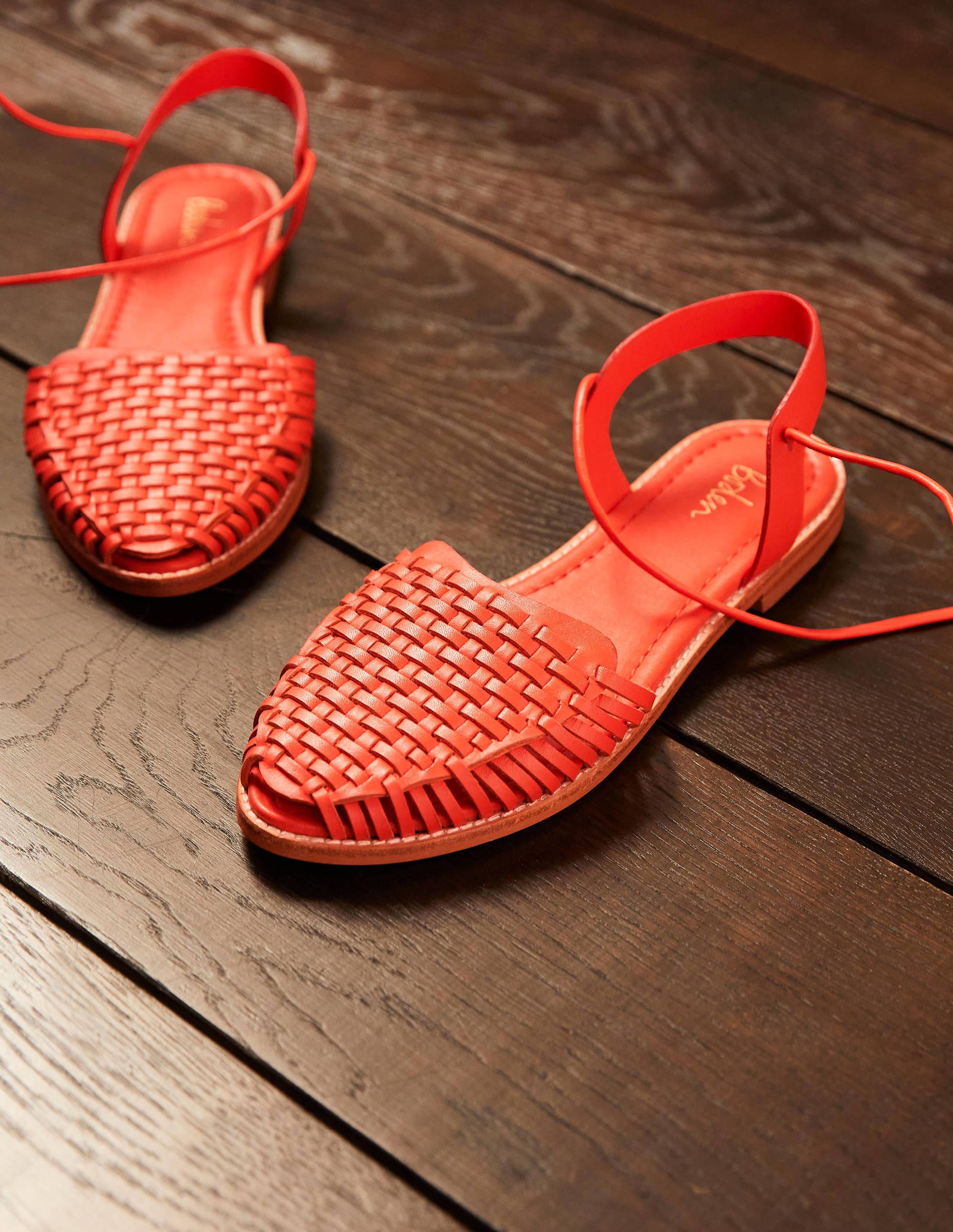 Sandales Huarache en cuir-Papaye vif - Image 1